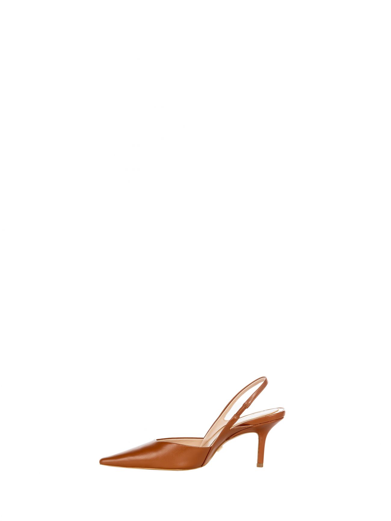 Brown Faux Leather Slingbacks det_2