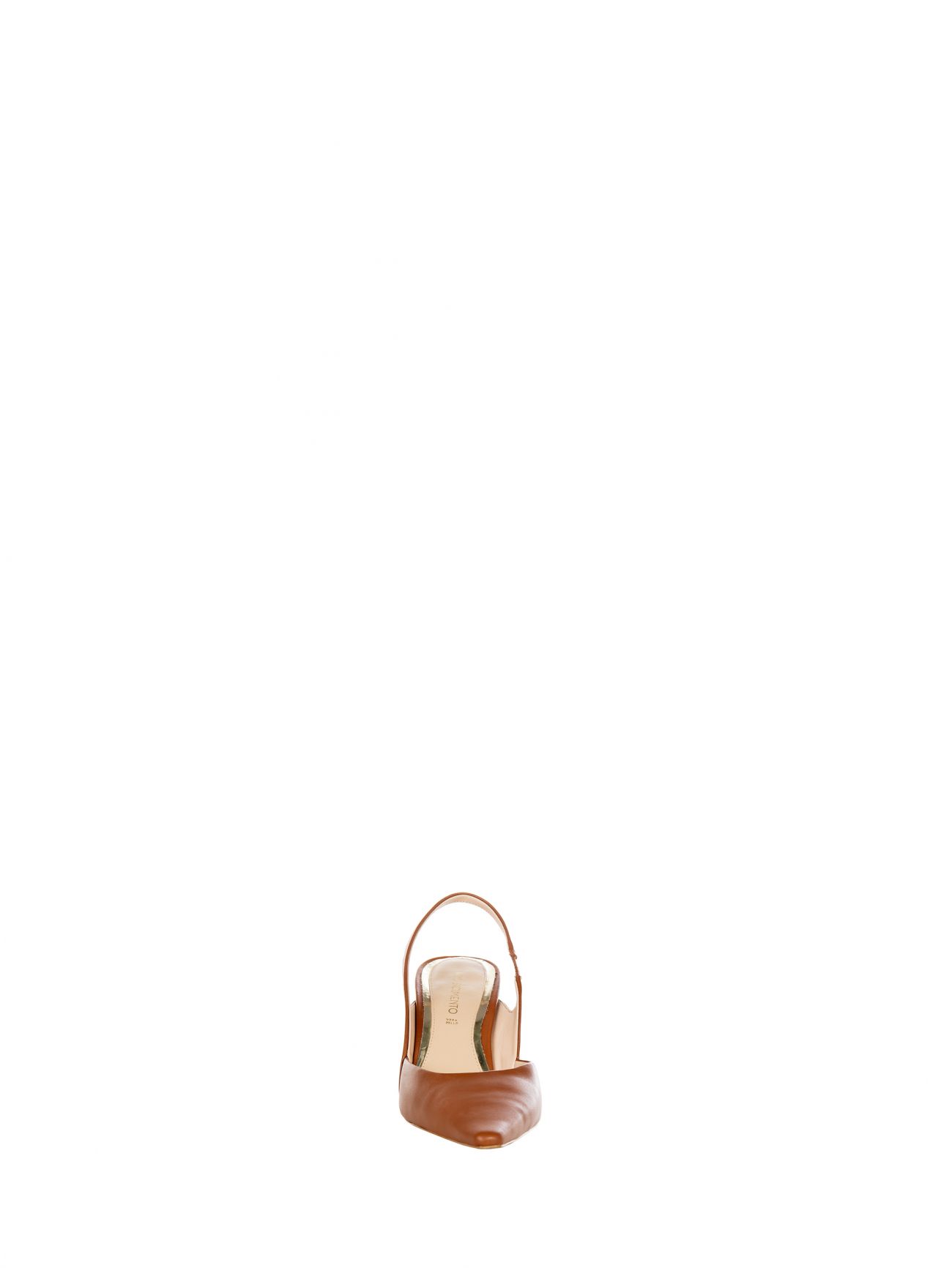 Brown Faux Leather Slingbacks det_3