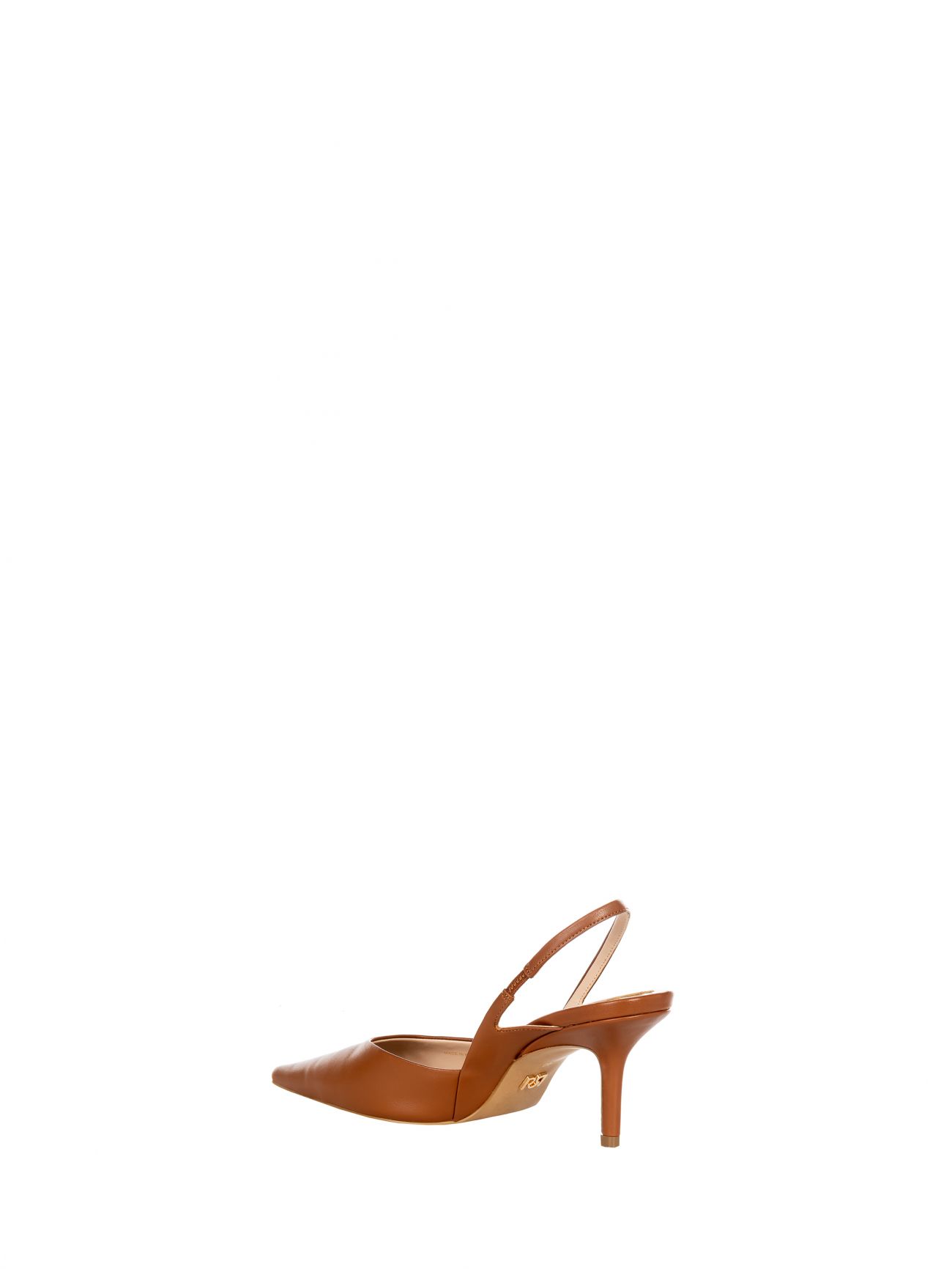Brown Faux Leather Slingbacks in_i4