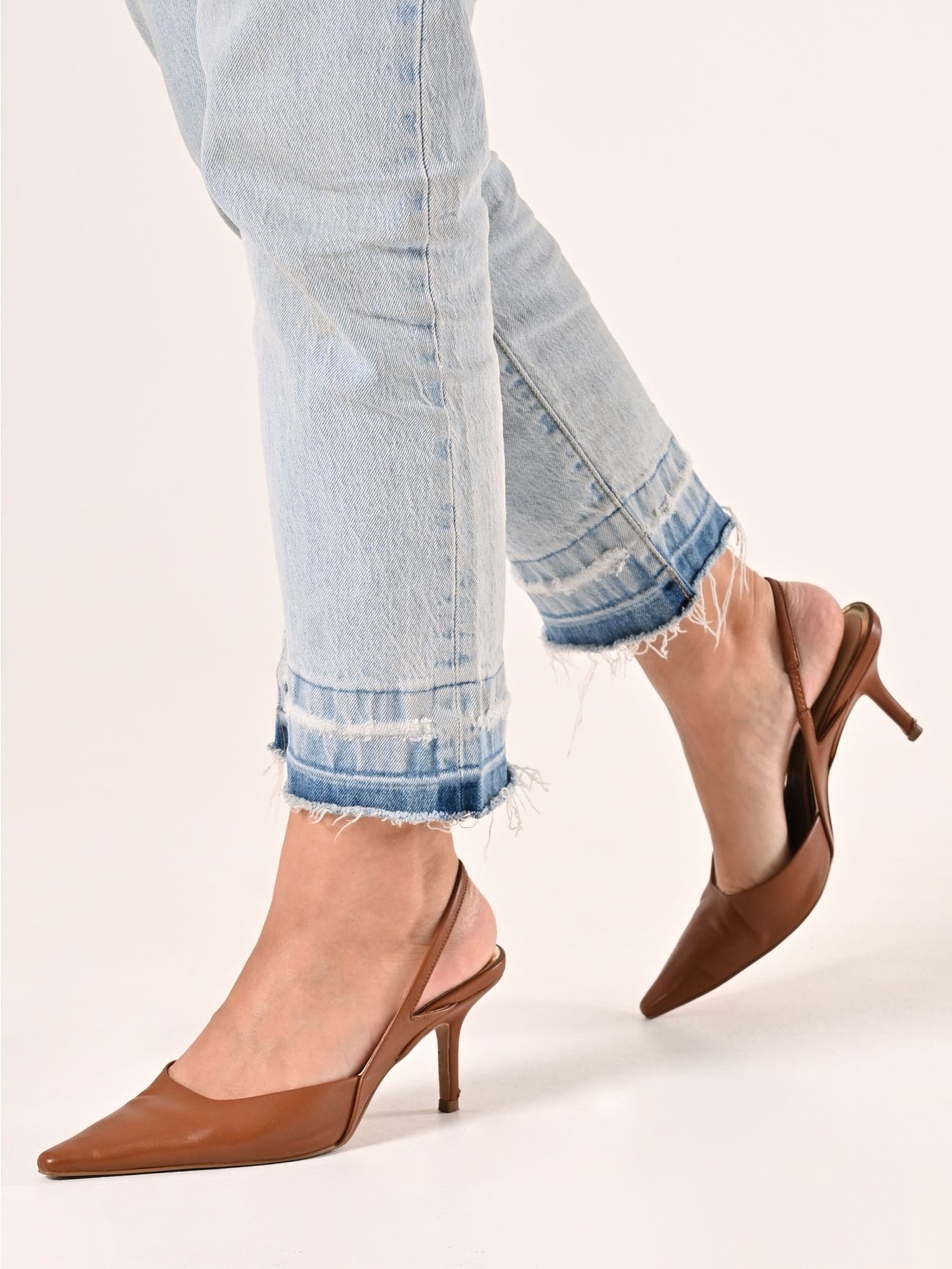 Slingback Similpelle Marrone   Rinascimento