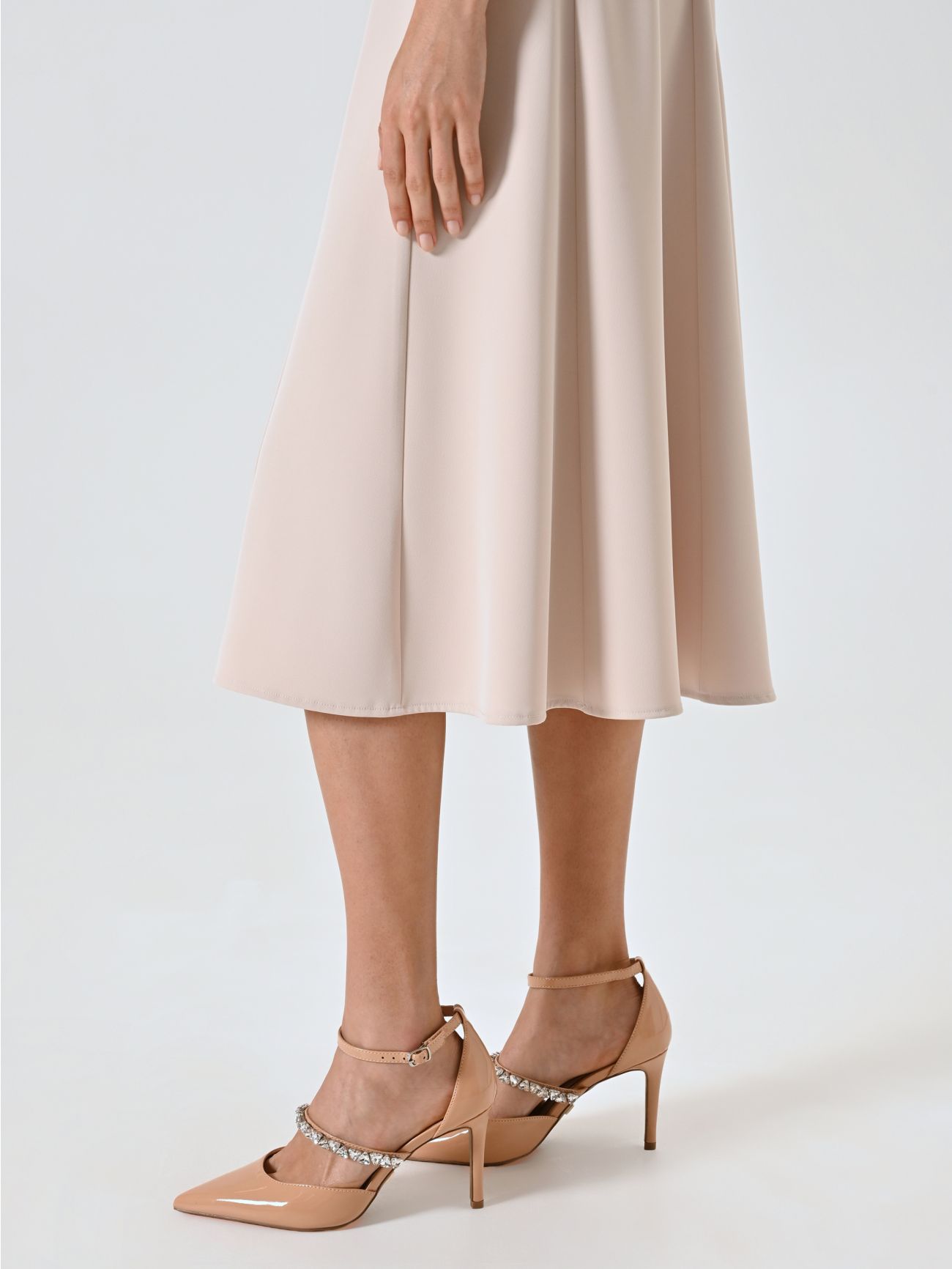 Camel Patent Leather Pumps  Rinascimento