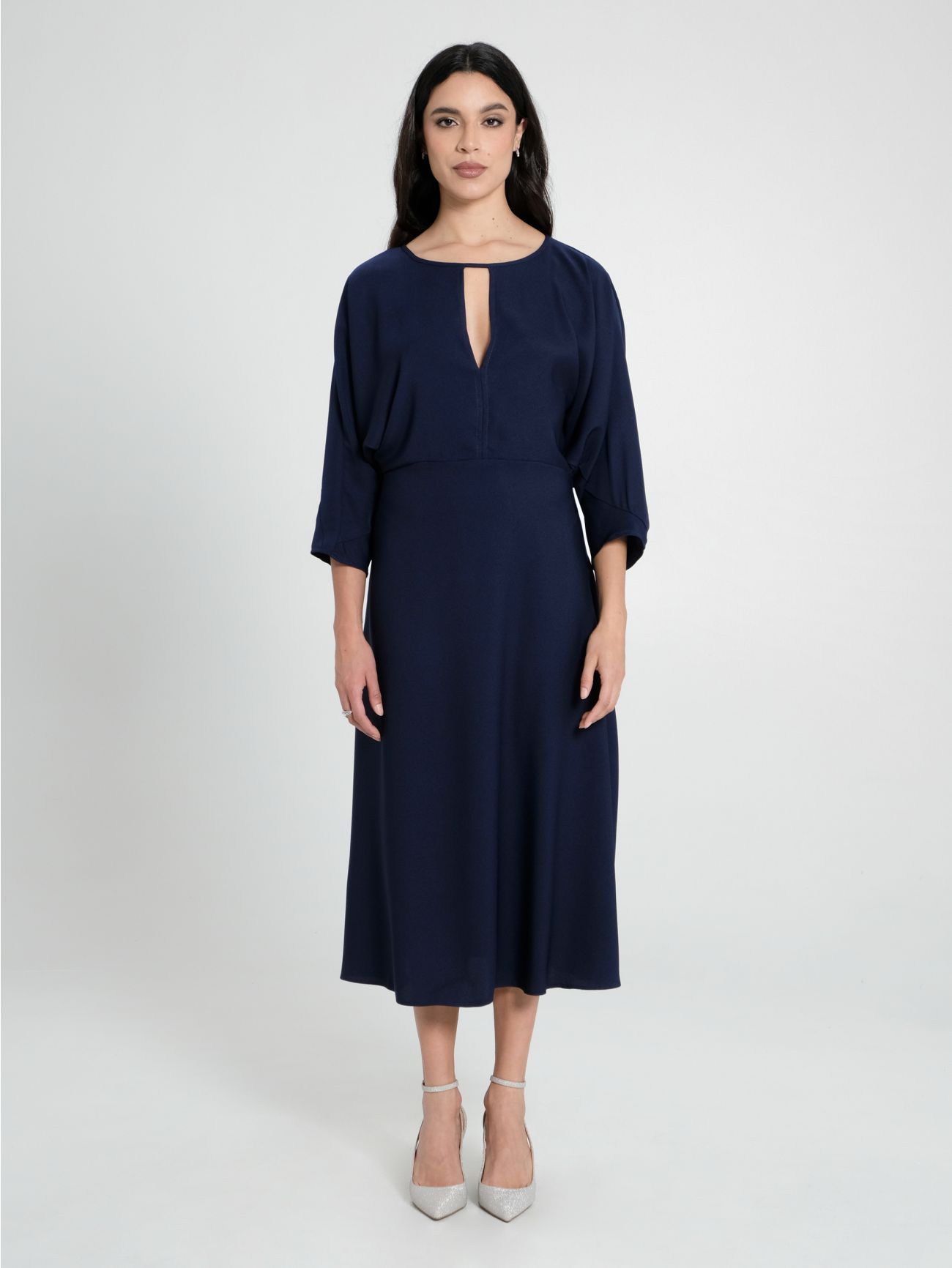 Midi Dress with Kimono Sleeves det_1