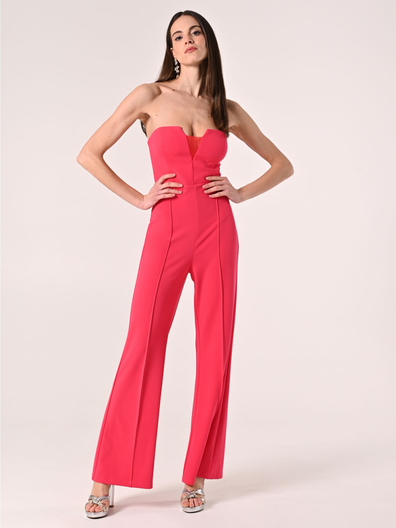 Fuchsia Flared Jumpsuit in_i7