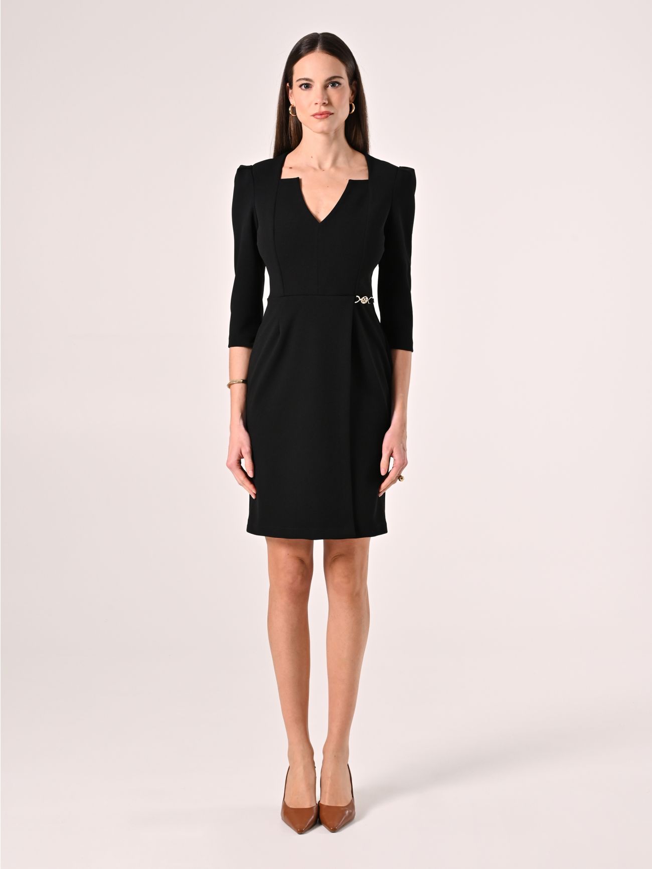 Black Wrap Sheath Dress det_1