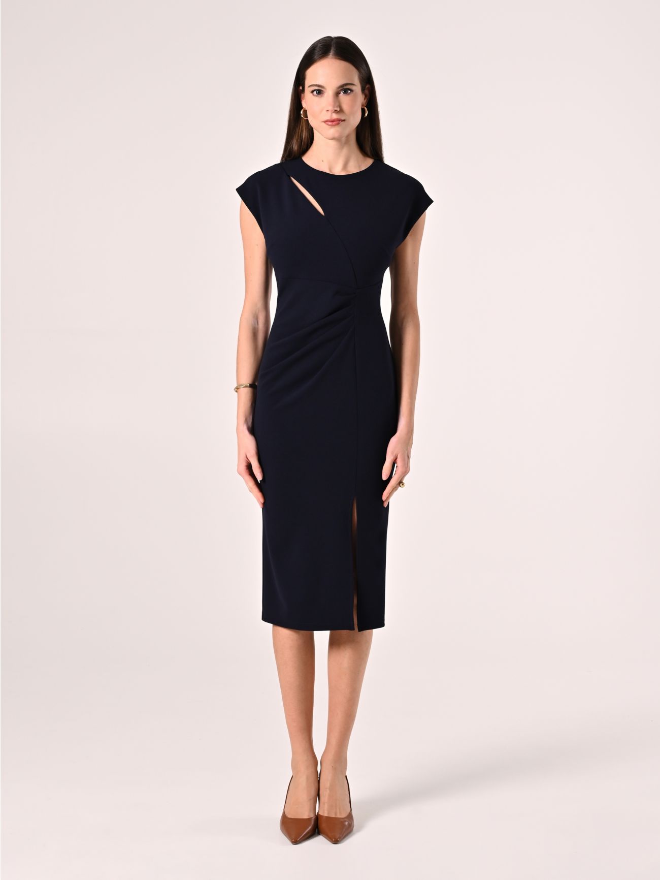 Blue Sheath Dress with Cut-out Detail det_1