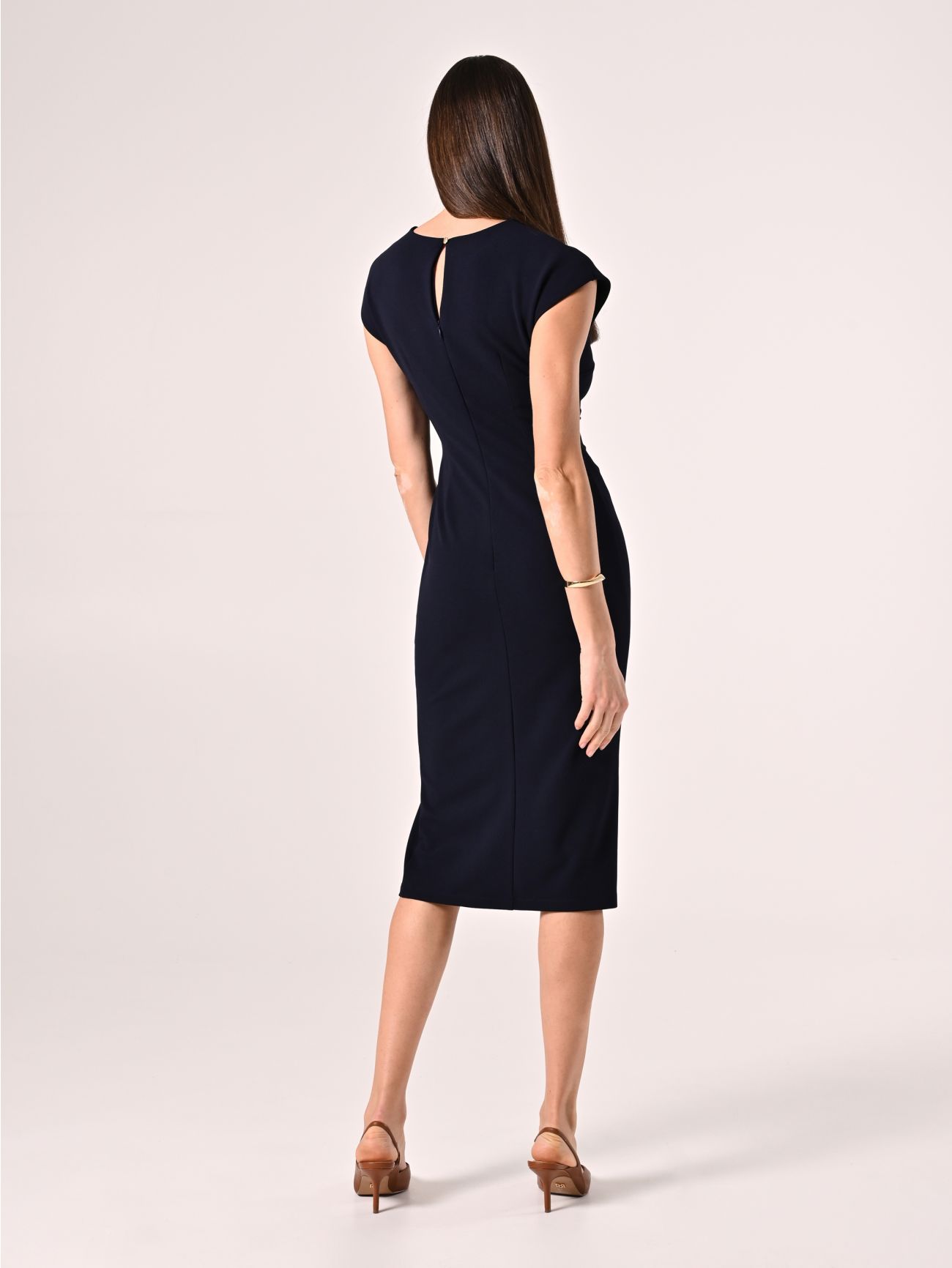 Blue Sheath Dress with Cut-out Detail det_3