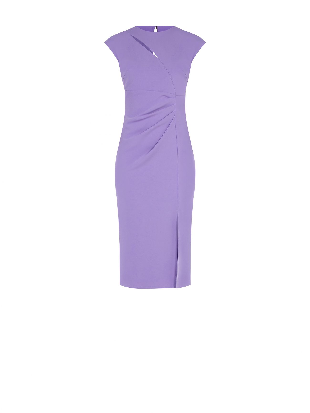 Lavender Purple Sheath Dress with Cut-out Detail det_4
