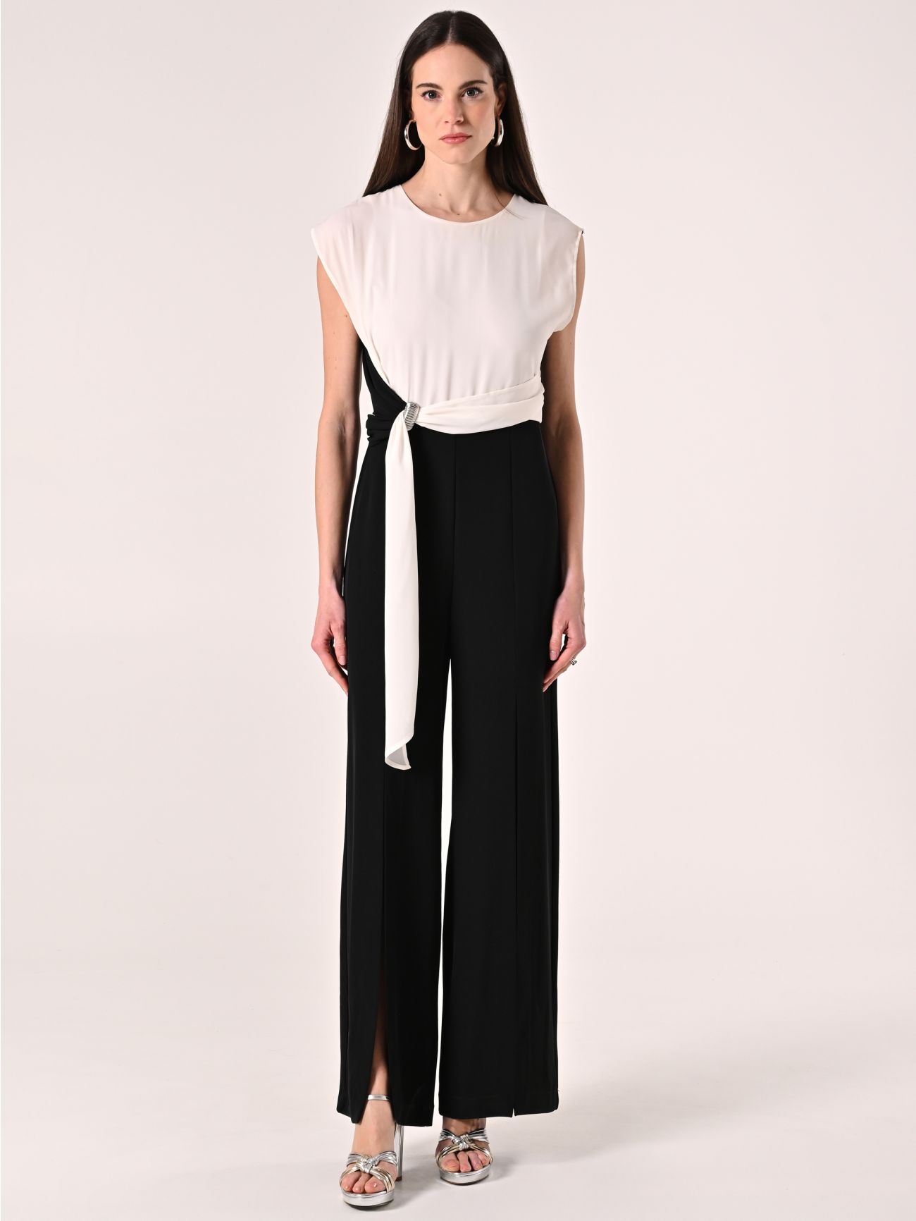Black & White Bicolor Jumpsuit det_1