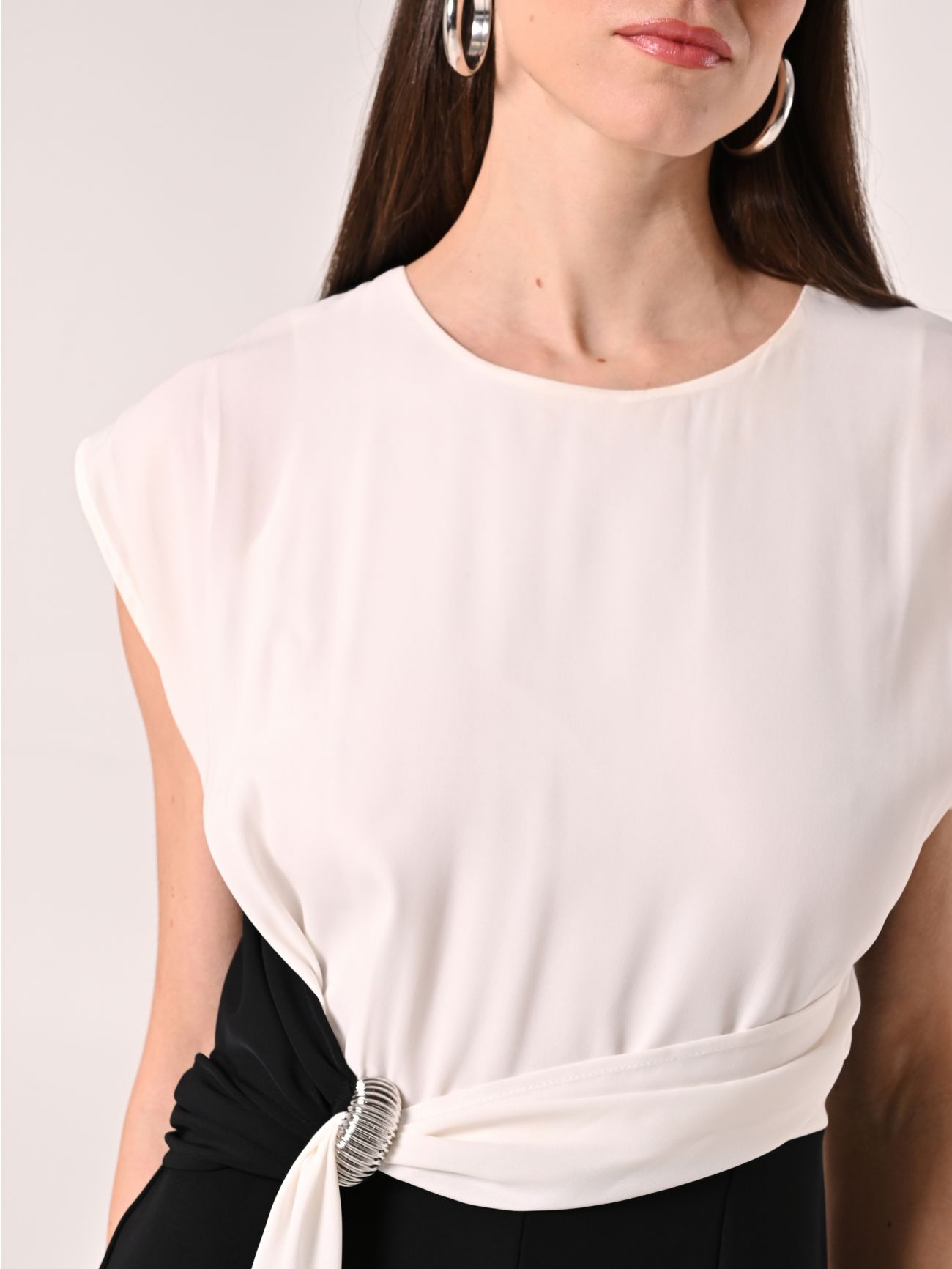 Black & White Bicolor Jumpsuit in_i5