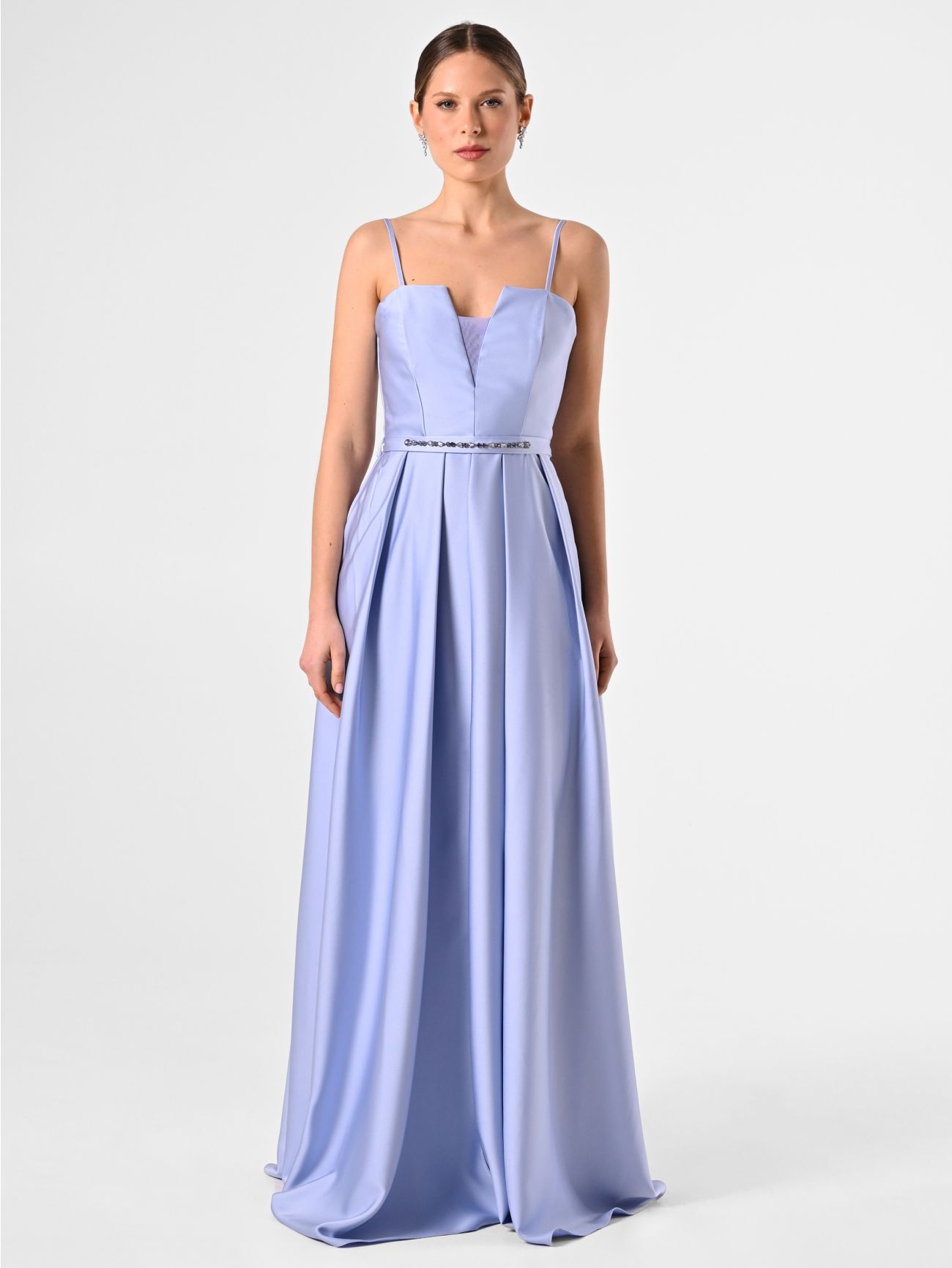 Abito Rinascimento atelier con Gonna a Ruota Azzurro det_1