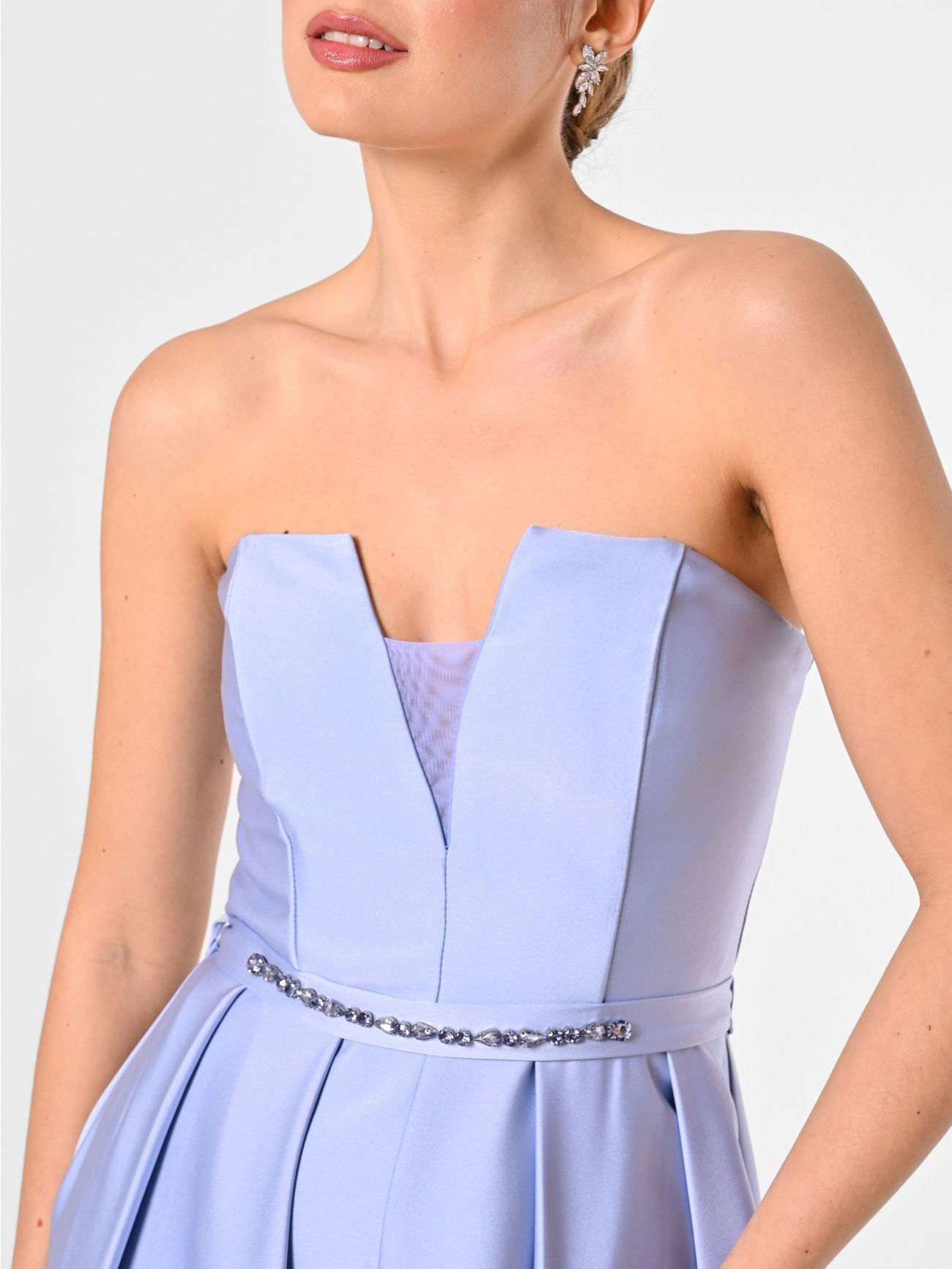Rinascimento Atelier Light Blue Dress with Full Skirt in_i5