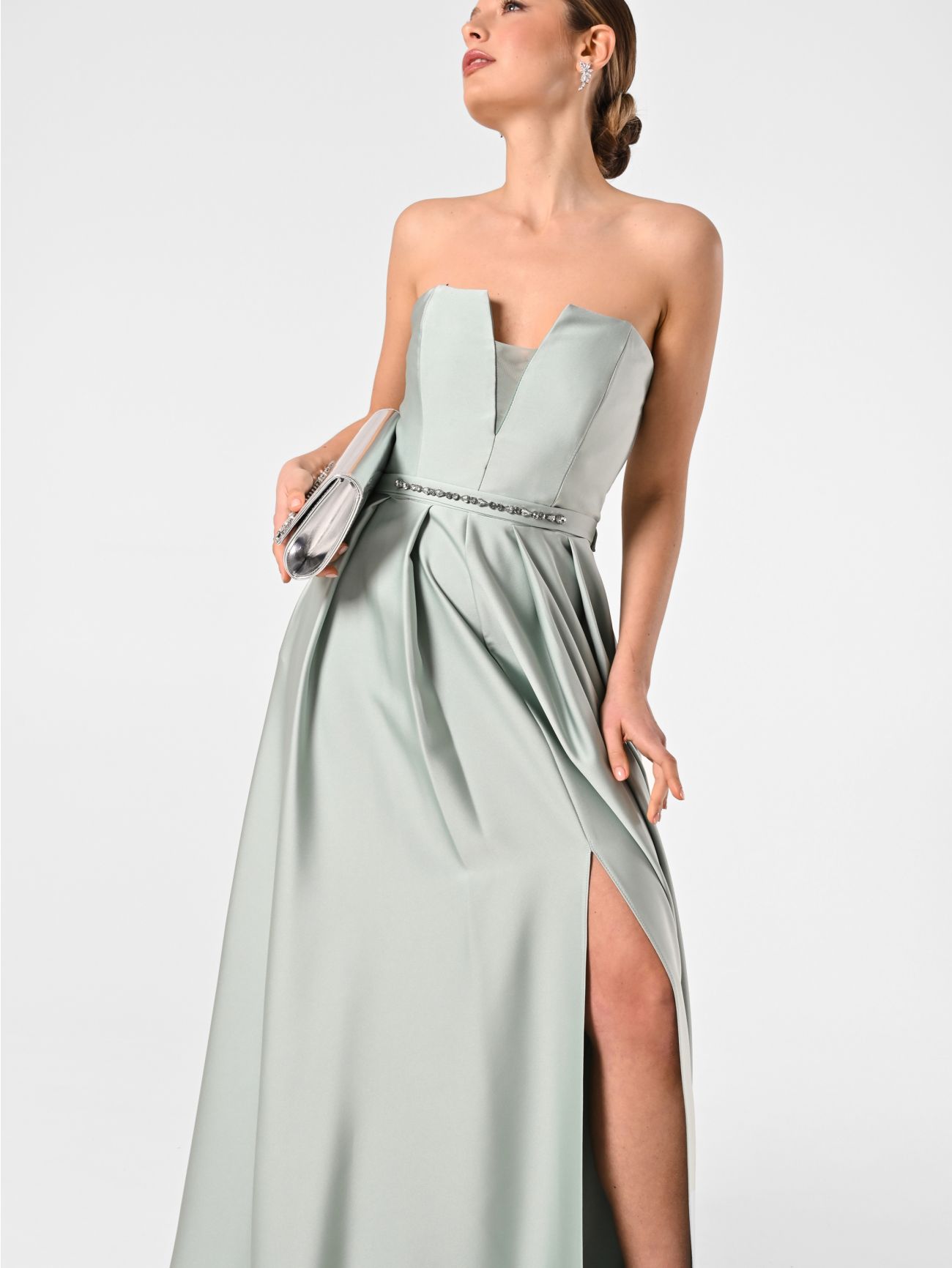 Rinascimento Atelier Sage Green Dress with Full Skirt sp_e1