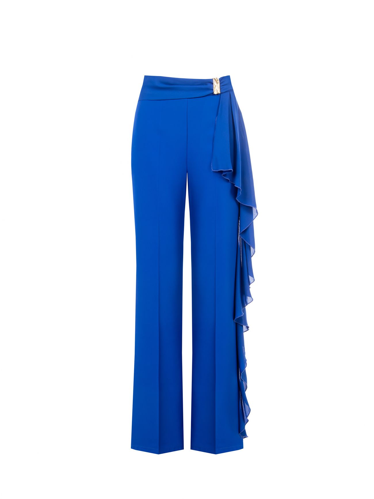 Pantaloni Ampi Blu Cina con decoro Gioiello det_4