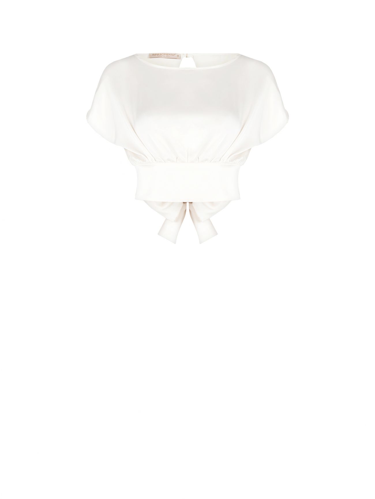 Bluse in Weiß mit Schleife det_4