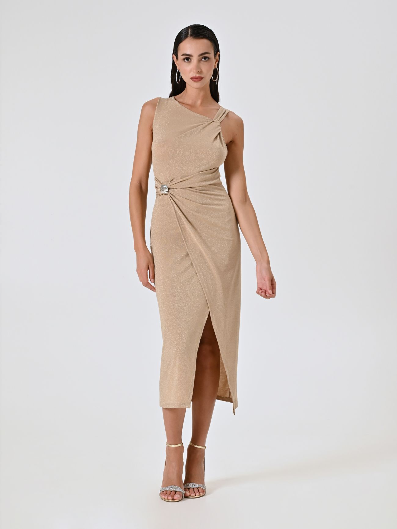 Midi-Lurexkleid in Gold in_i7