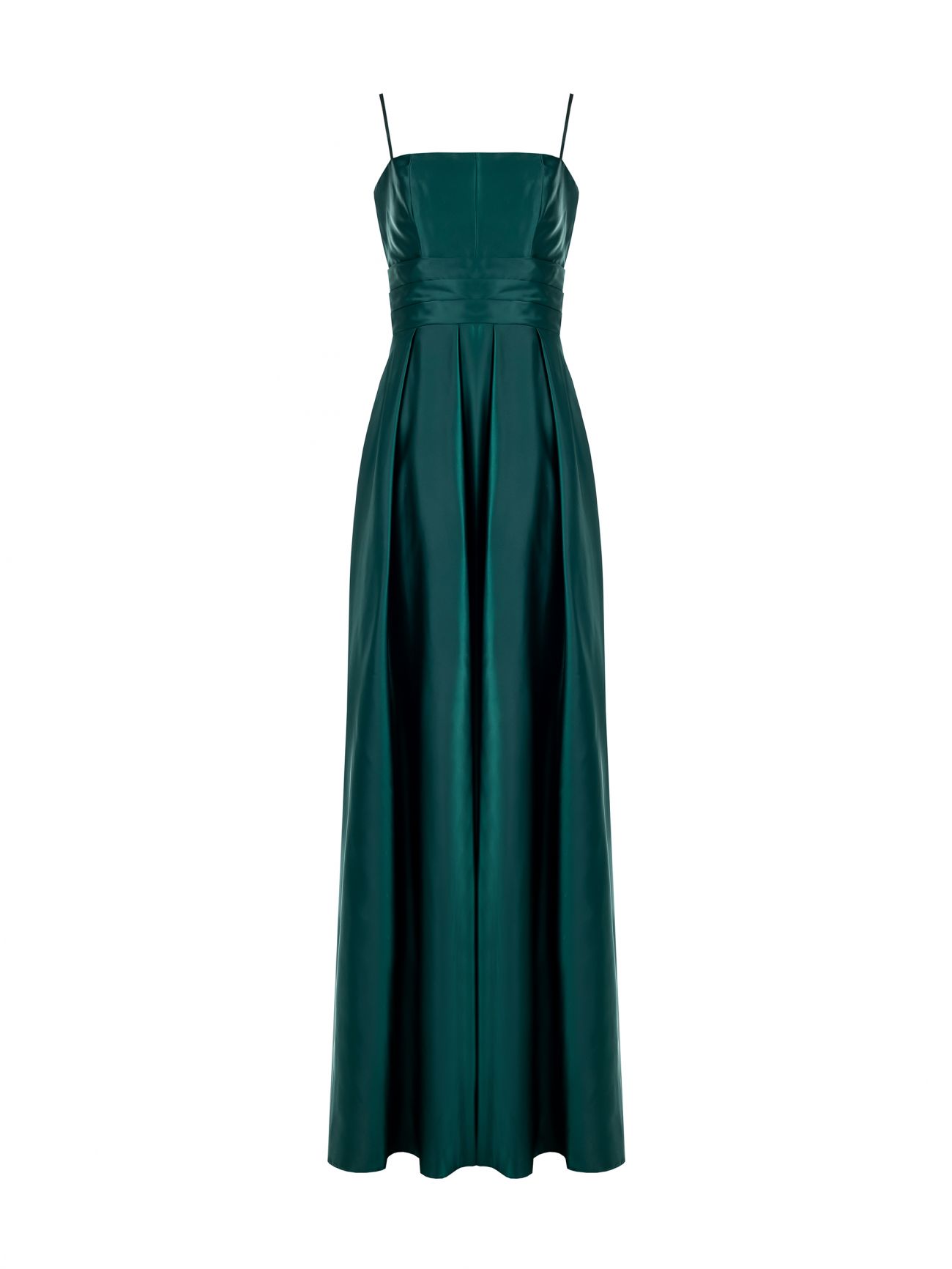 Lange Kleid aus Satin in Grün det_4