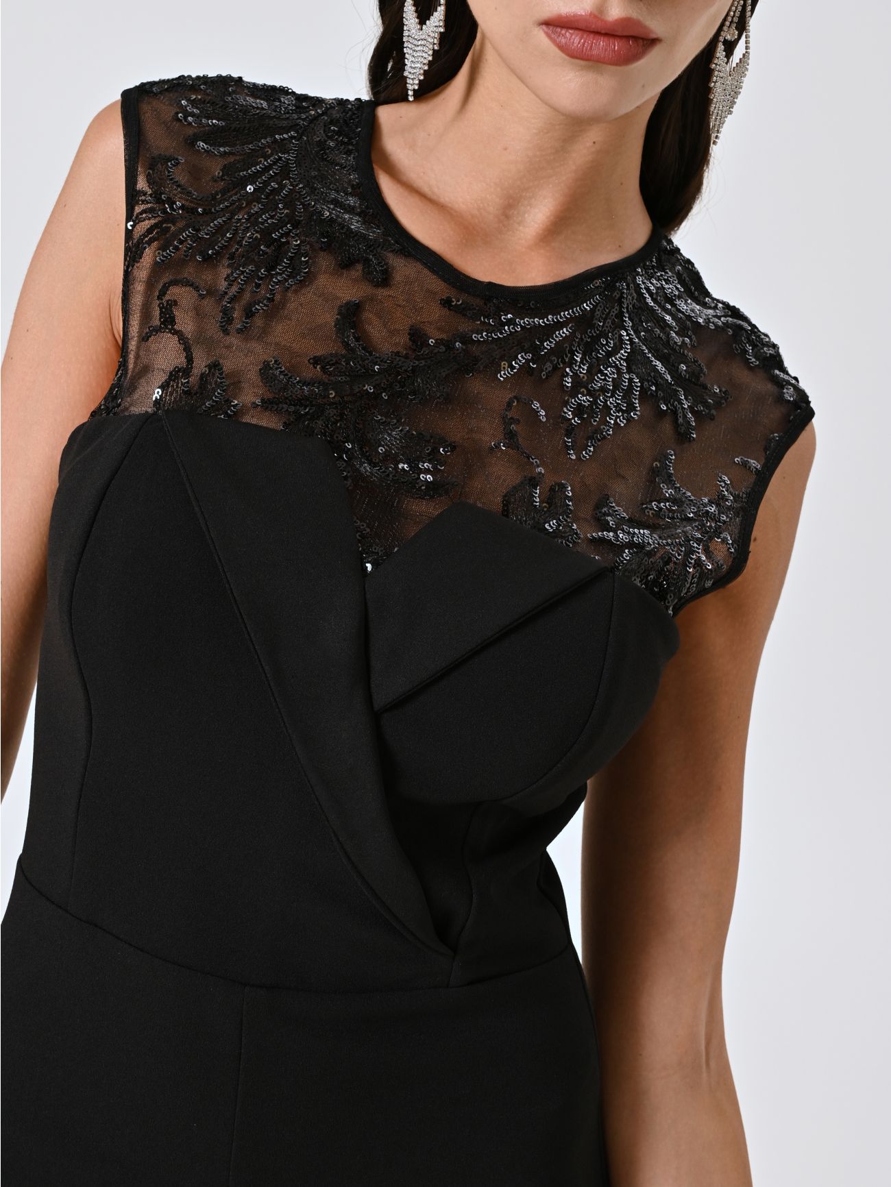 Tuta con Carré in Pizzo Paillettes in_i5