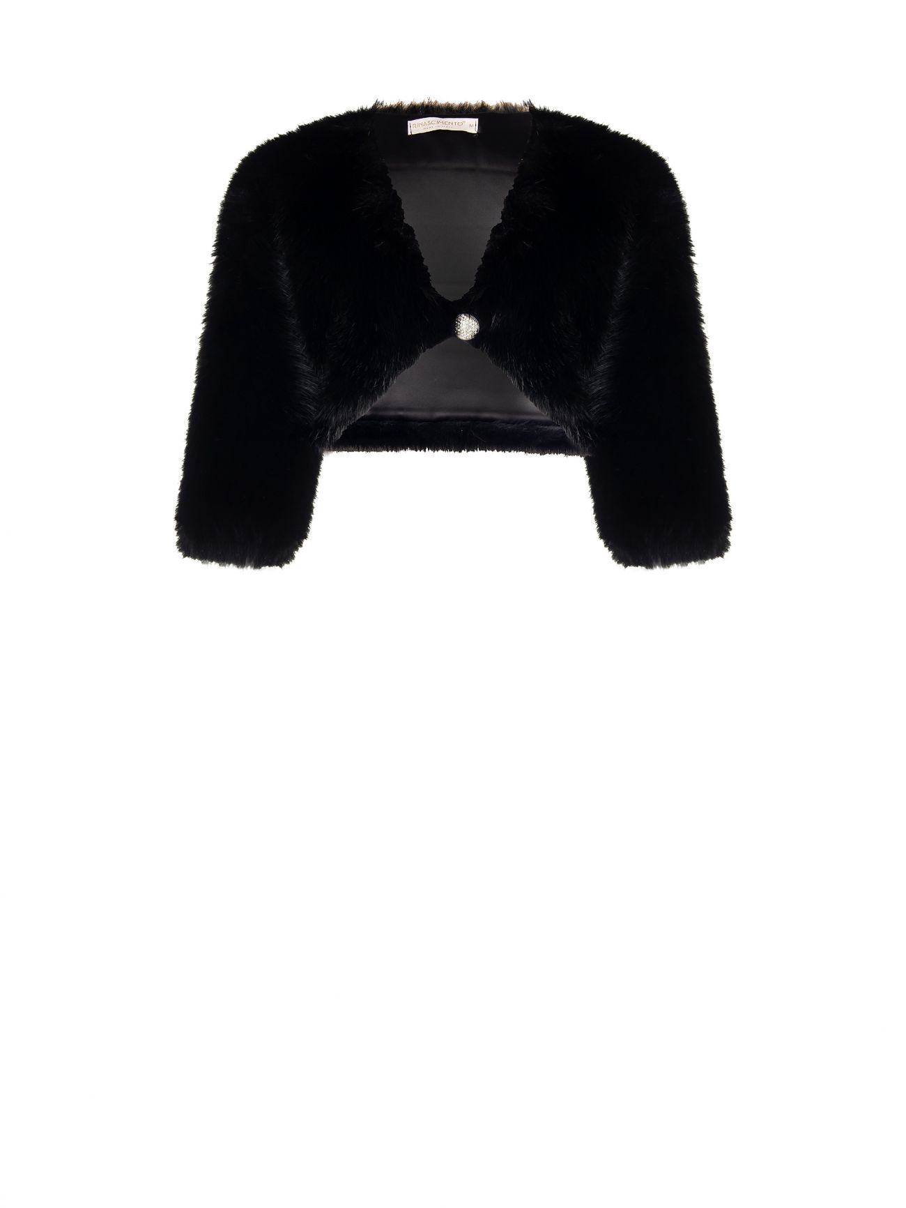 Boléro noir effet fourrure 6 Rinascimento Boléro noir effet fourrure det_4