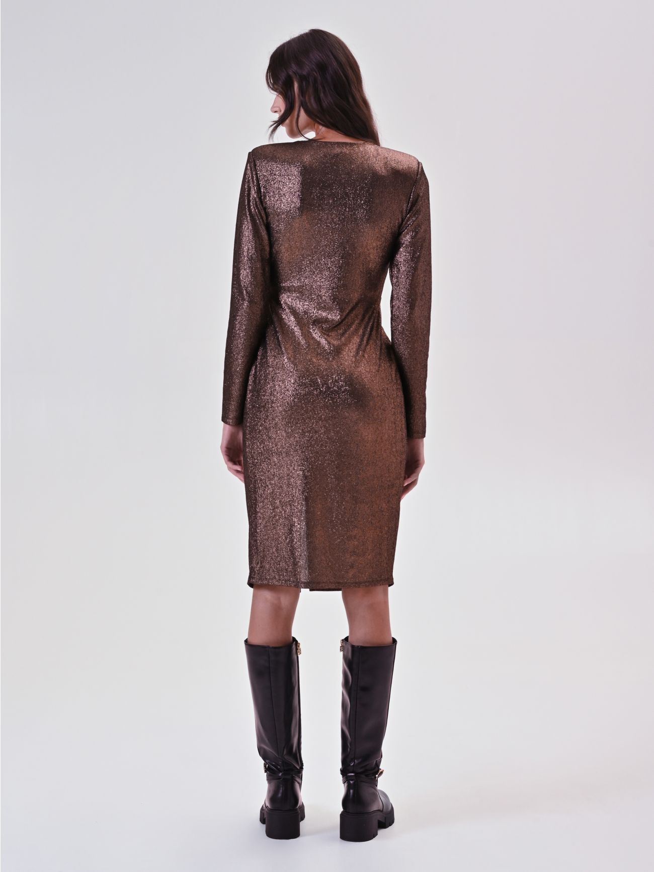 Tubino Drappeggiato in Maglia Laminata Bronzo 2 Rinascimento Tubino Drappeggiato in Maglia Laminata Bronzo det_3