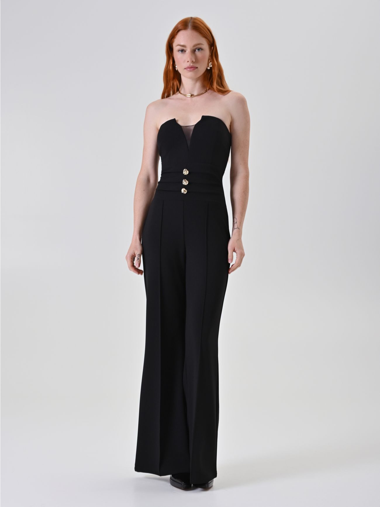 Black Jumpsuit with Designer Buttons in_i7