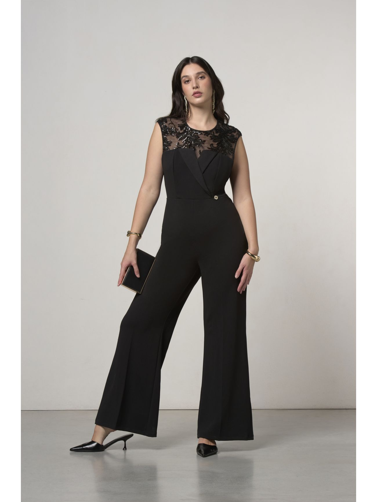 Curvy Black Jumpsuit with Lace Bodice sp_e1