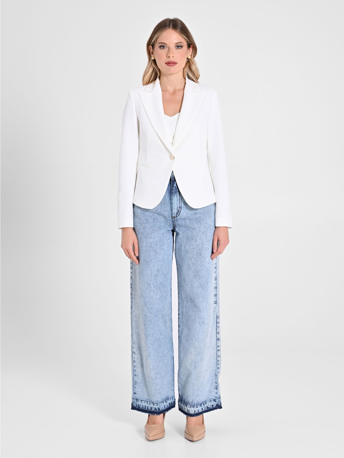 One-Button Jacket in Technical Fabric det_1