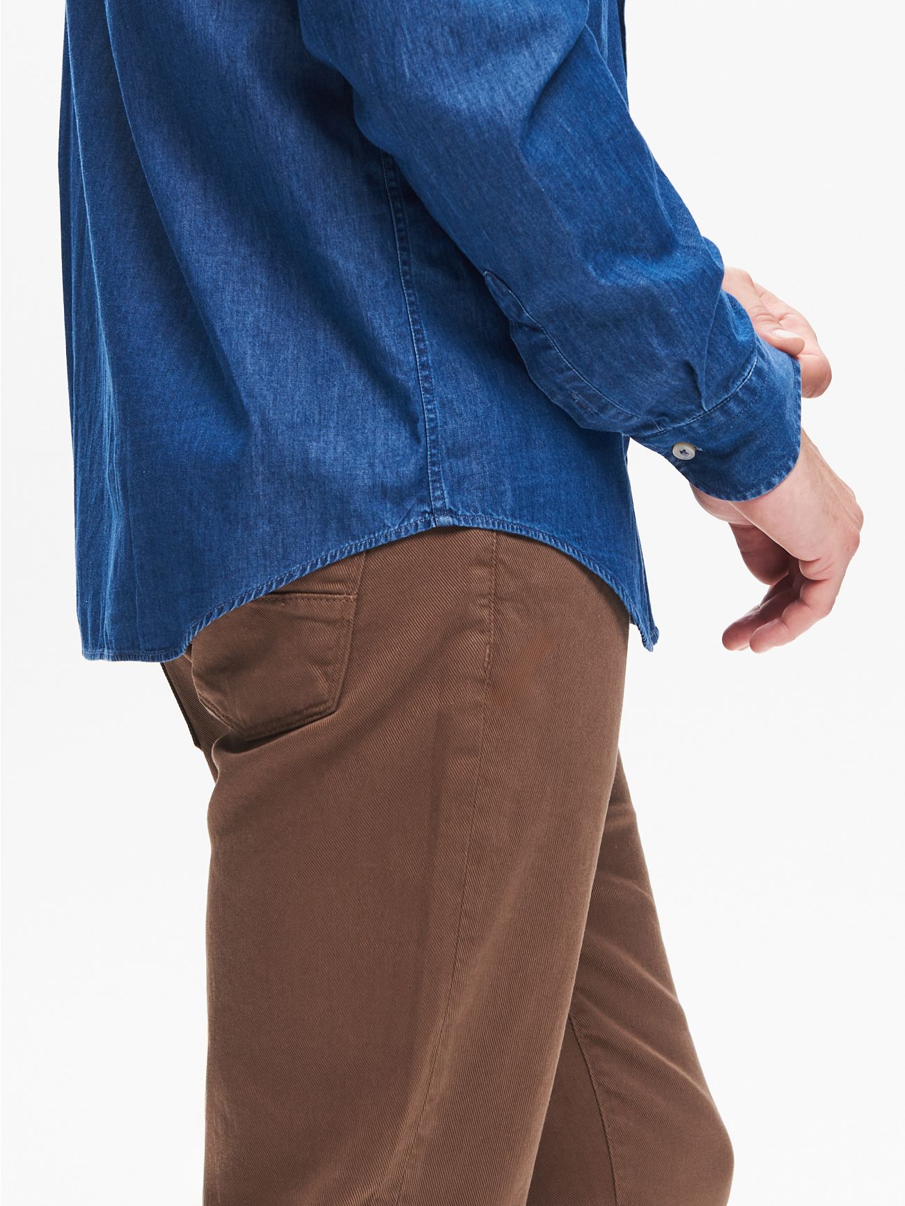 Medium-Wash Men’s Blue Denim Shirt QB24 in_i5
