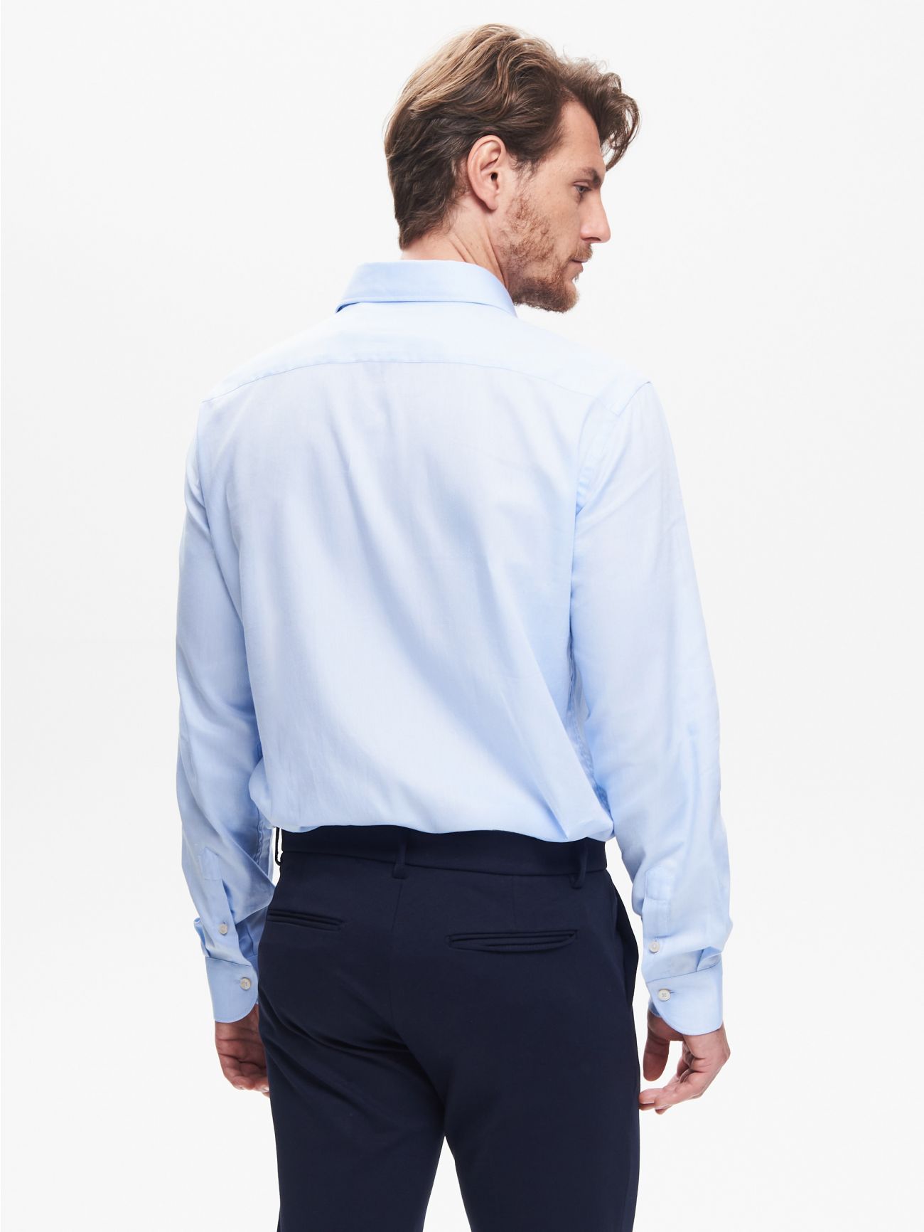 Light Blue Men's Classic Shirt with a French CollarQB24 in_i4