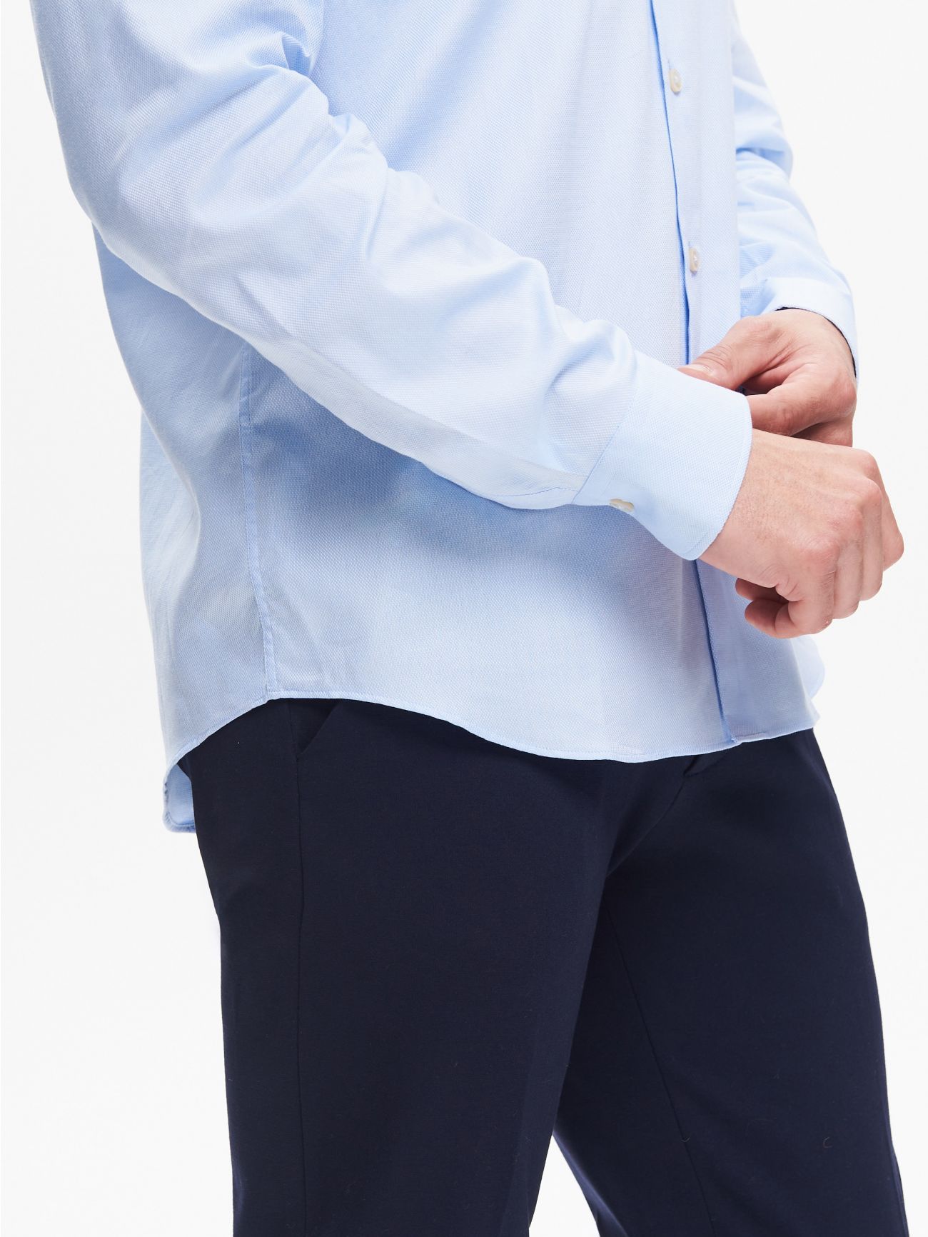 Light Blue Men's Classic Shirt with a French CollarQB24 in_i5