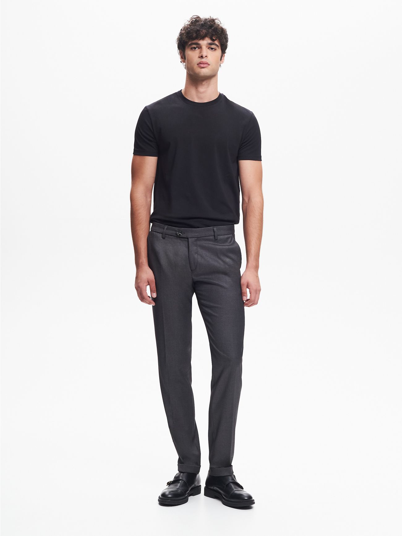 Men’s Black Crewneck T-Shirt QB24 det_1