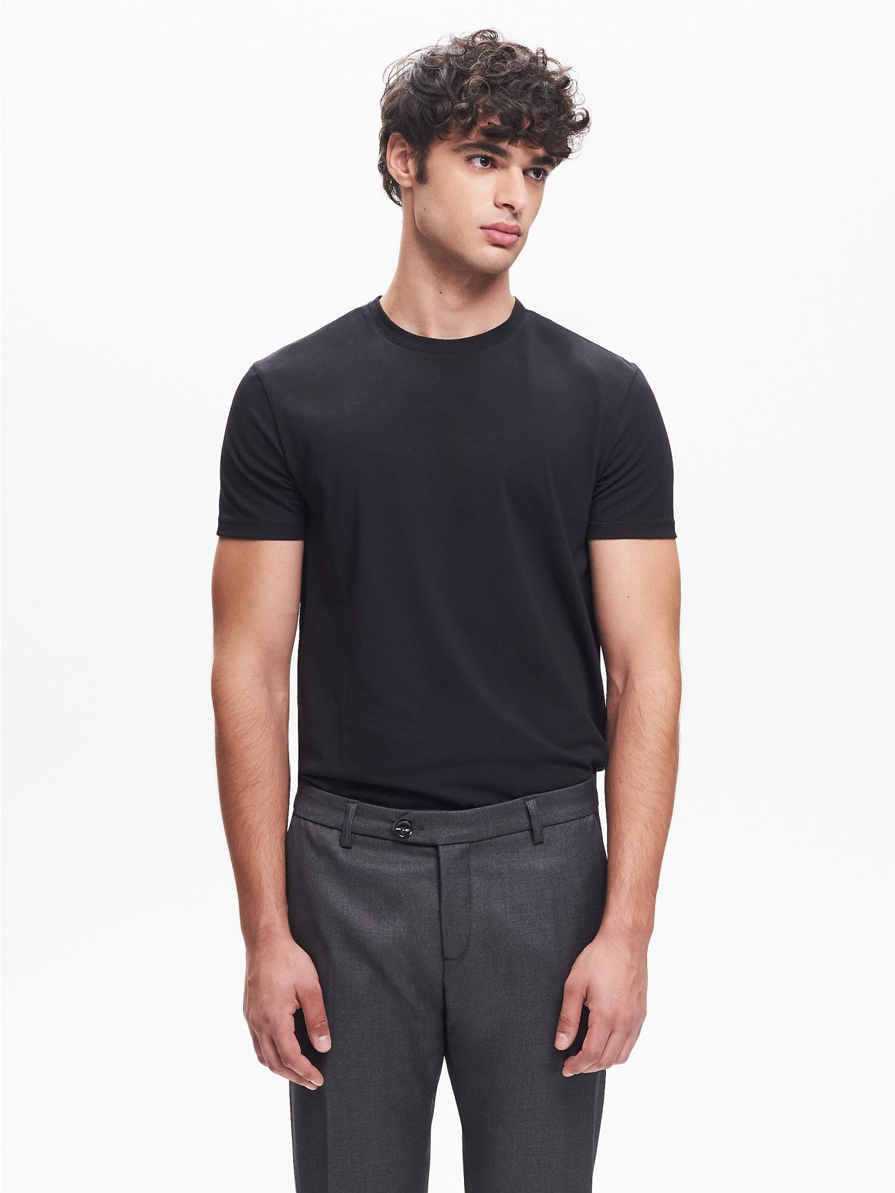 Men’s Black Crewneck T-Shirt QB24 det_3