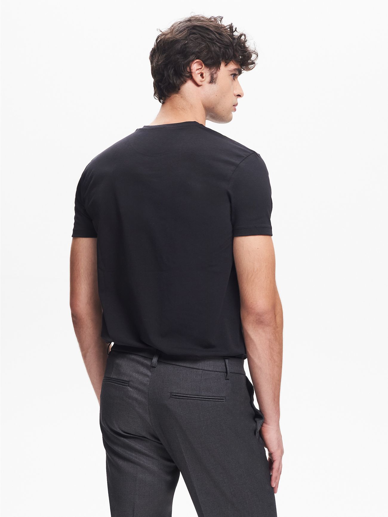Men’s Black Crewneck T-Shirt QB24 in_i4