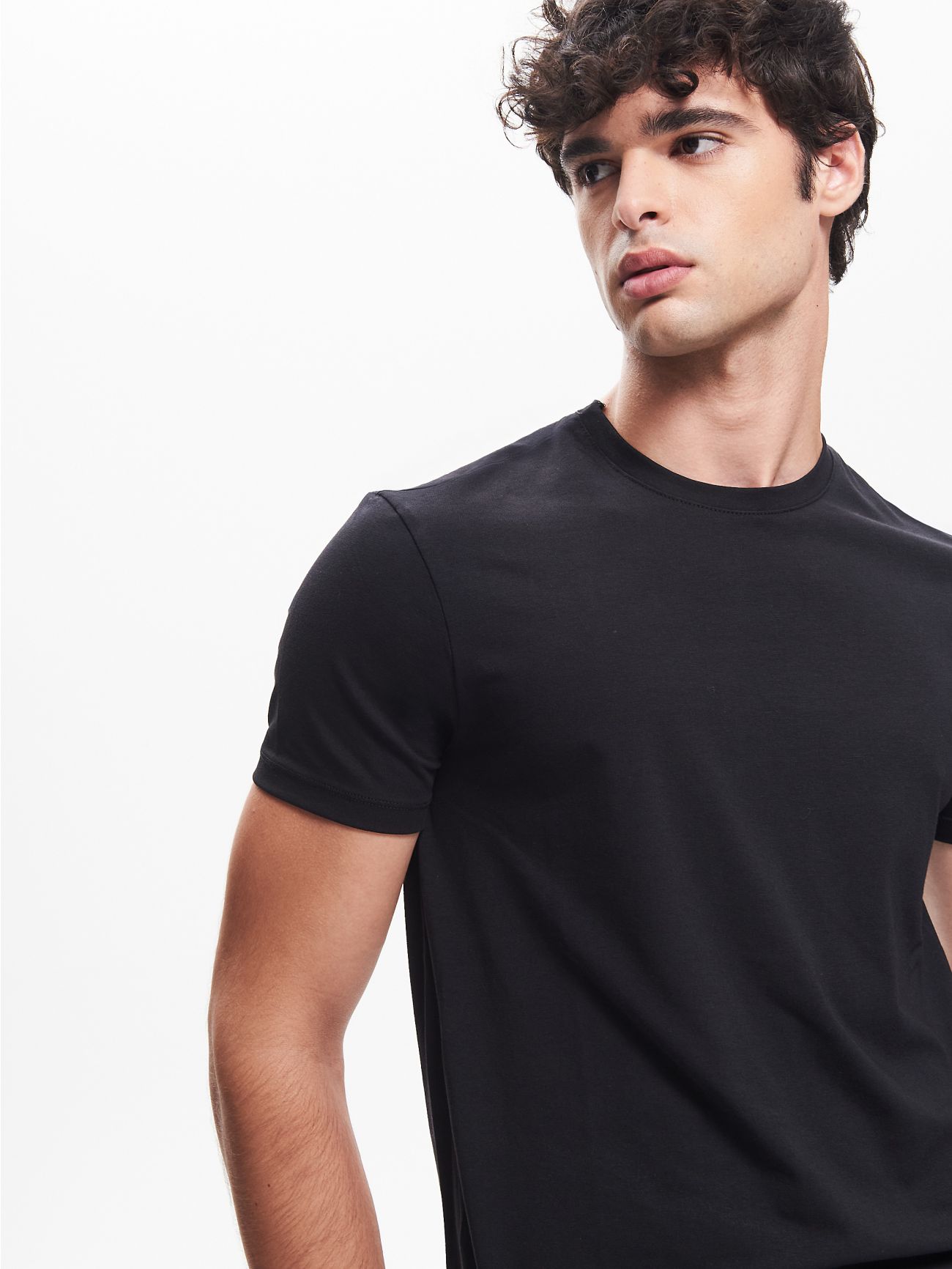 Men’s Black Crewneck T-Shirt QB24 in_i5