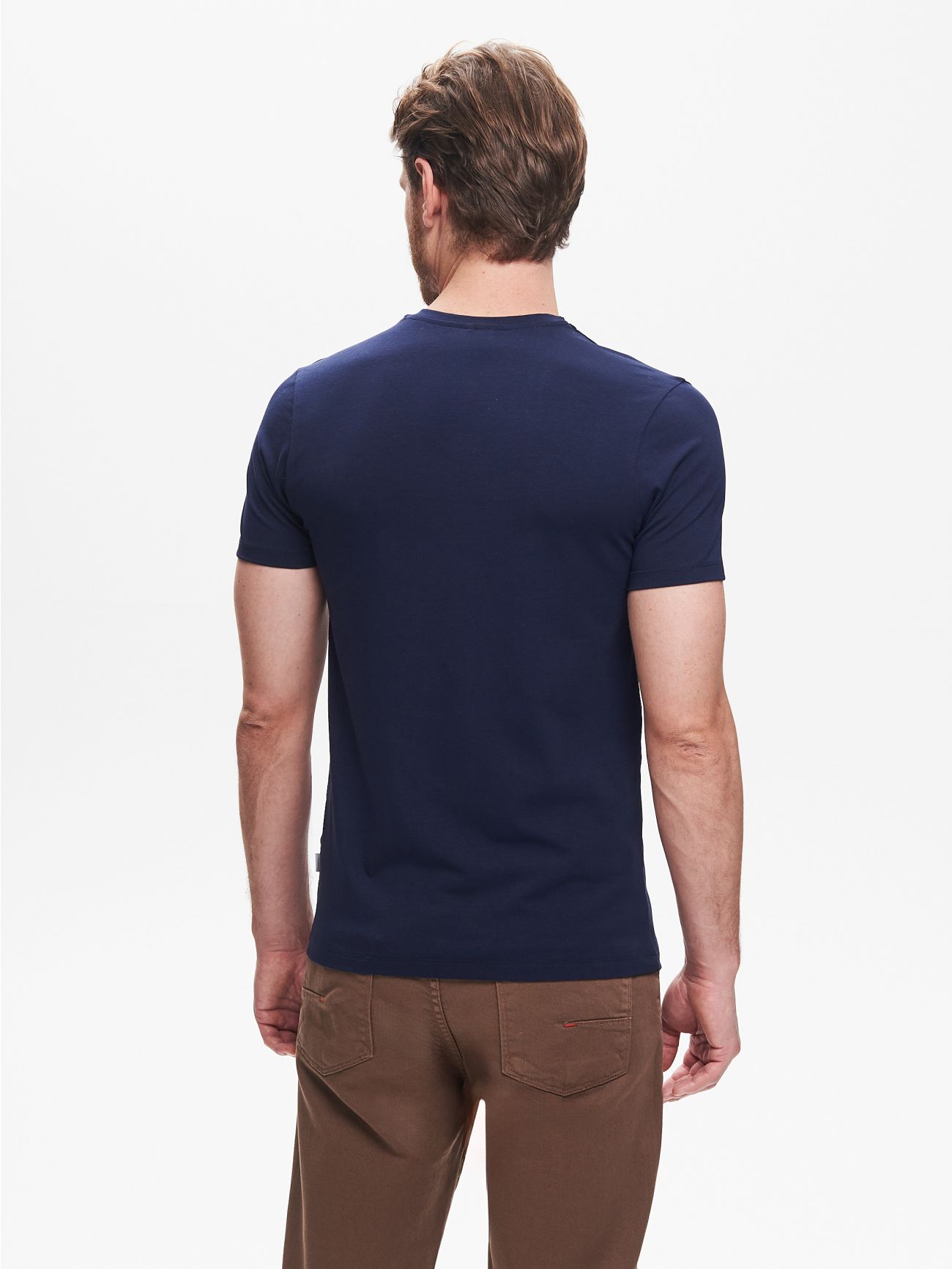 Men’s Blue Crewneck T-shirtQB24 in_i4