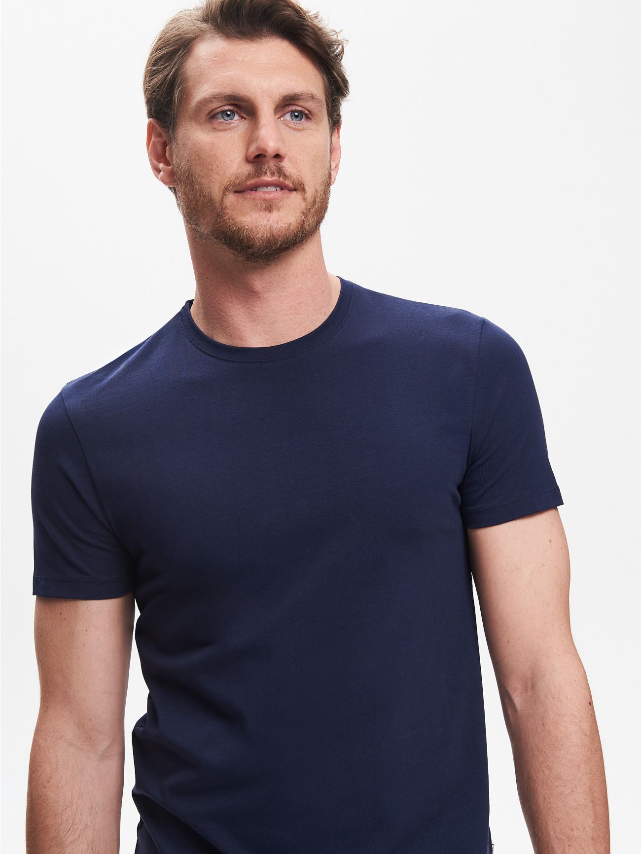 Men’s Blue Crewneck T-shirtQB24 in_i5