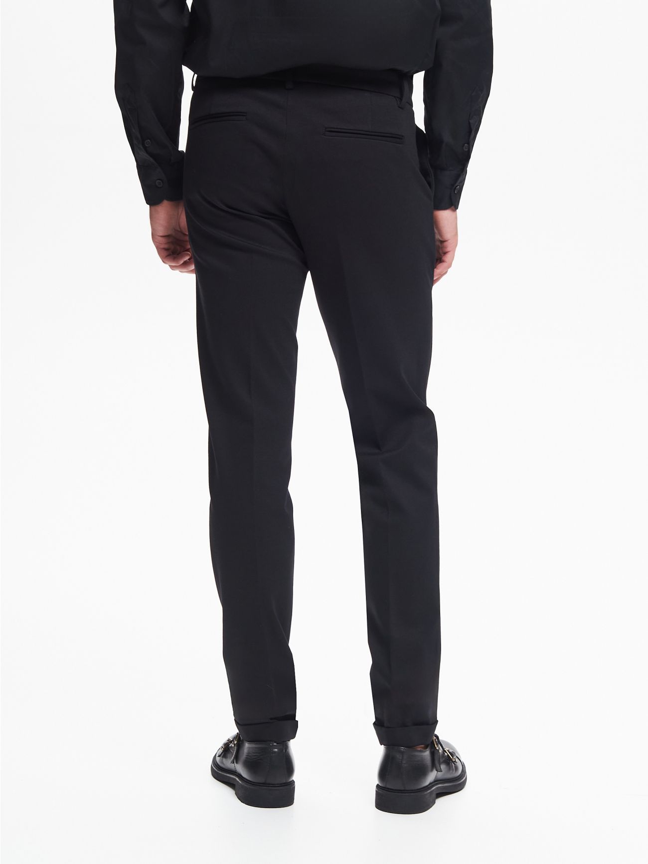 Pantalón de traje de punto Milano en azul oscuro para hombre; QB24 in_i4