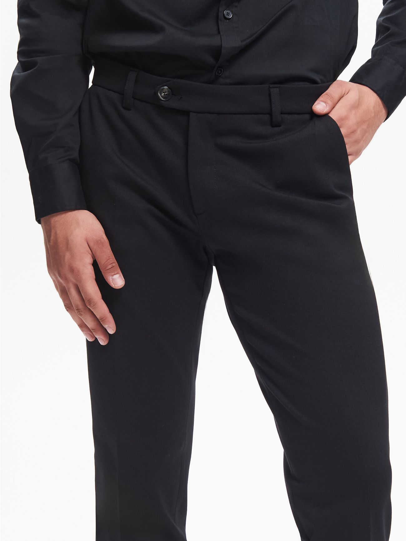 Pantalón de traje de punto Milano en azul oscuro para hombre; QB24 in_i5