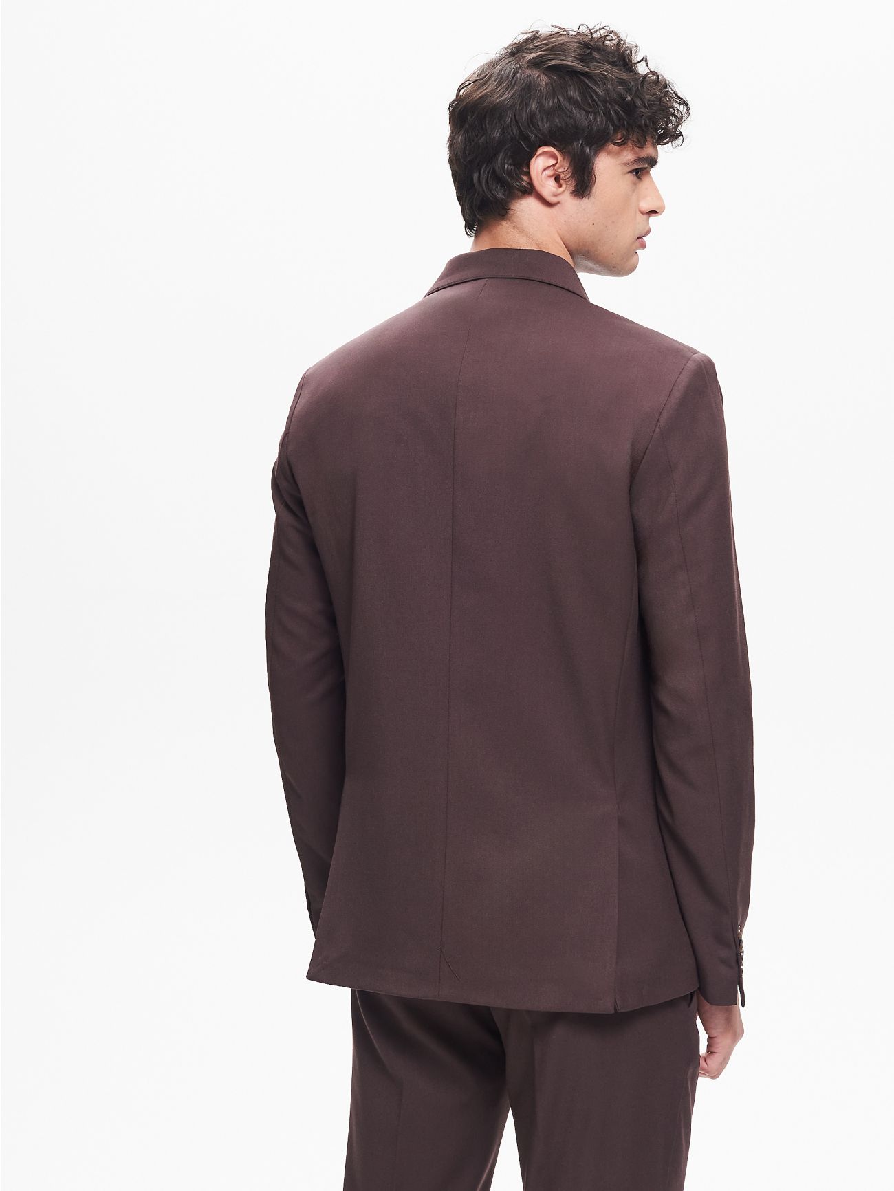 Men’s Dark-Brown Double-Breasted Polyviscose Jacket QB24 in_i4