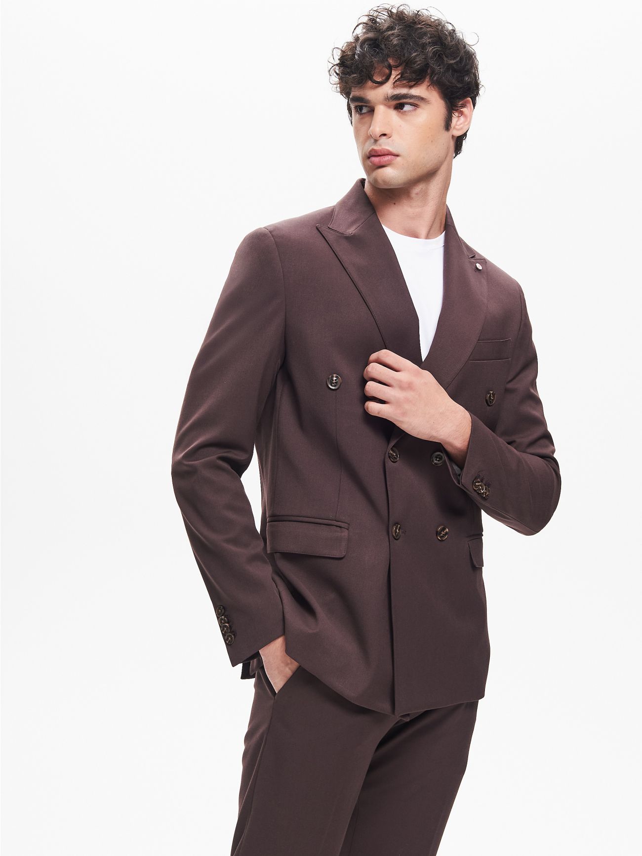 Men’s Dark-Brown Double-Breasted Polyviscose Jacket QB24 sp_e1