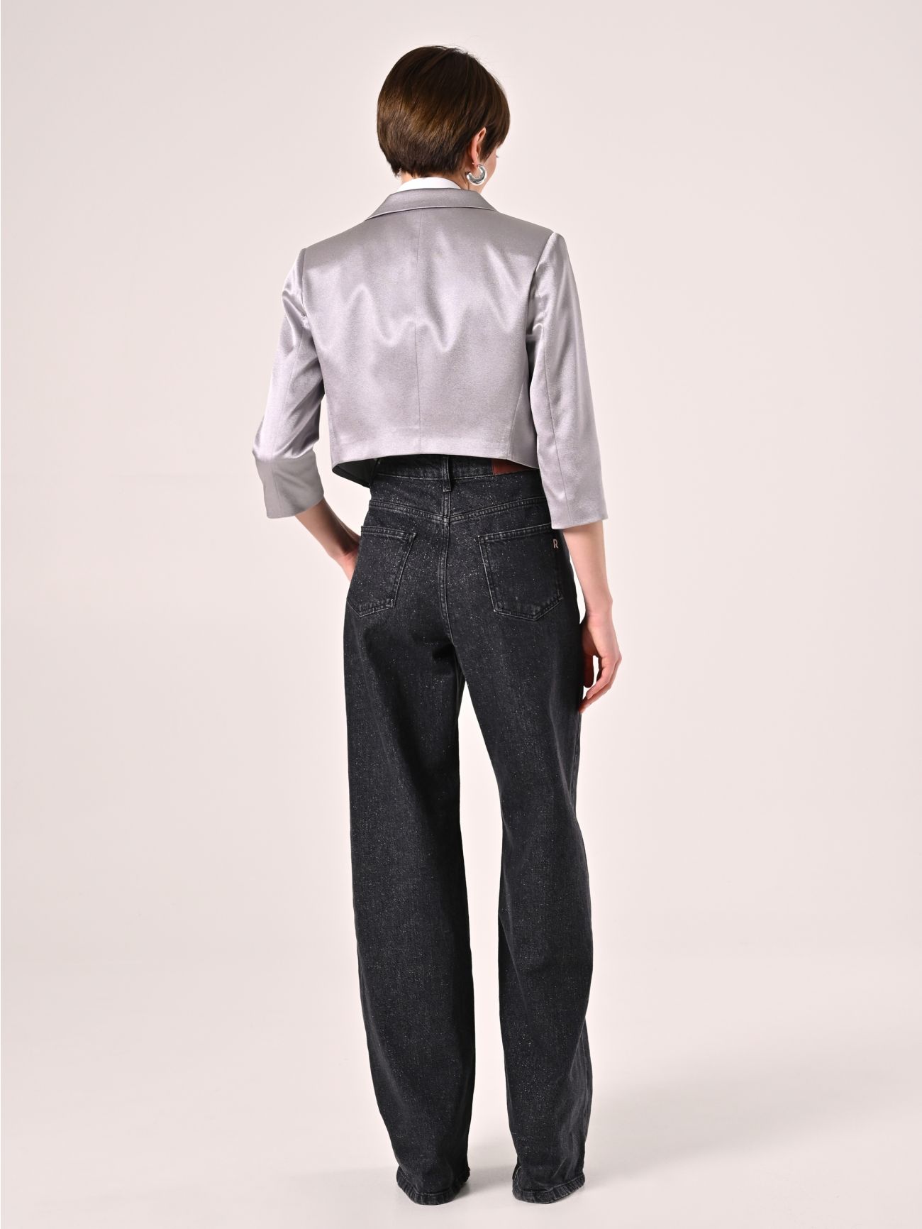 Giacca corta in Envers Satin det_3