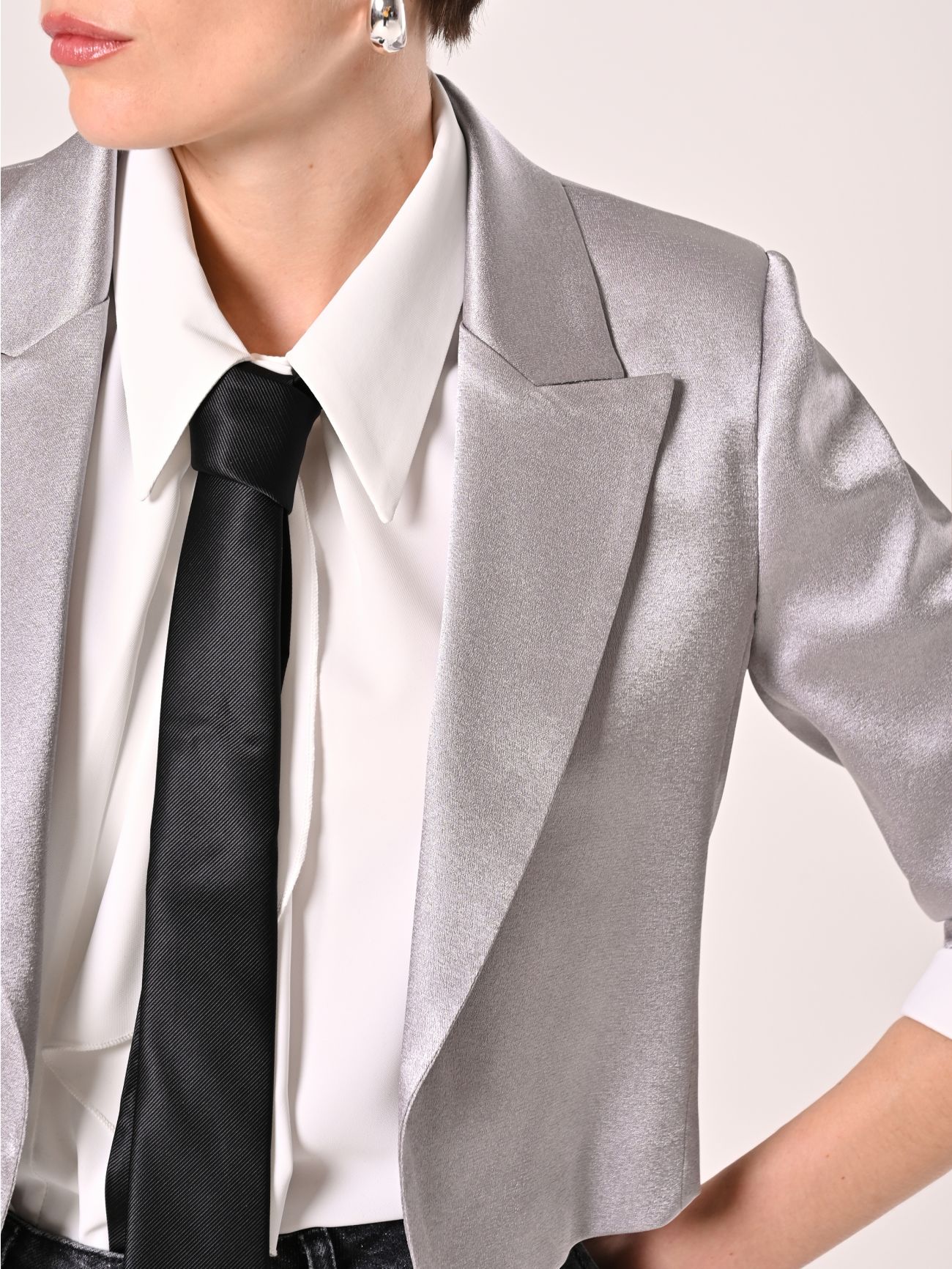 Giacca corta in Envers Satin in_i5