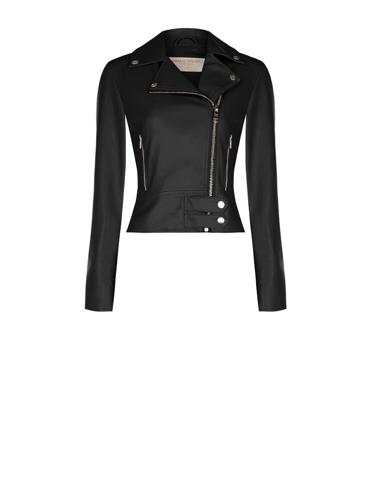 Jacke mit Lederoptik in Schwarz det_4