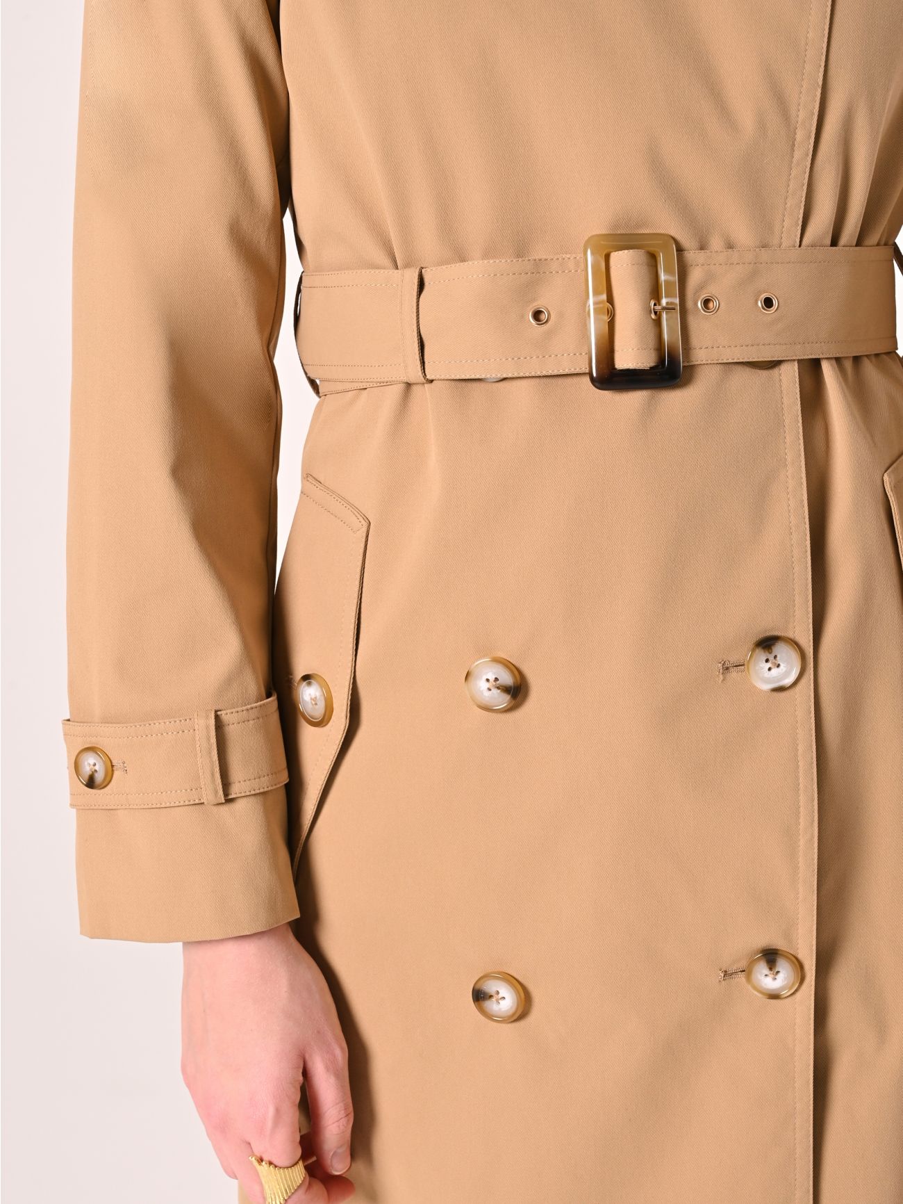 Beige Trench Coat in_i5