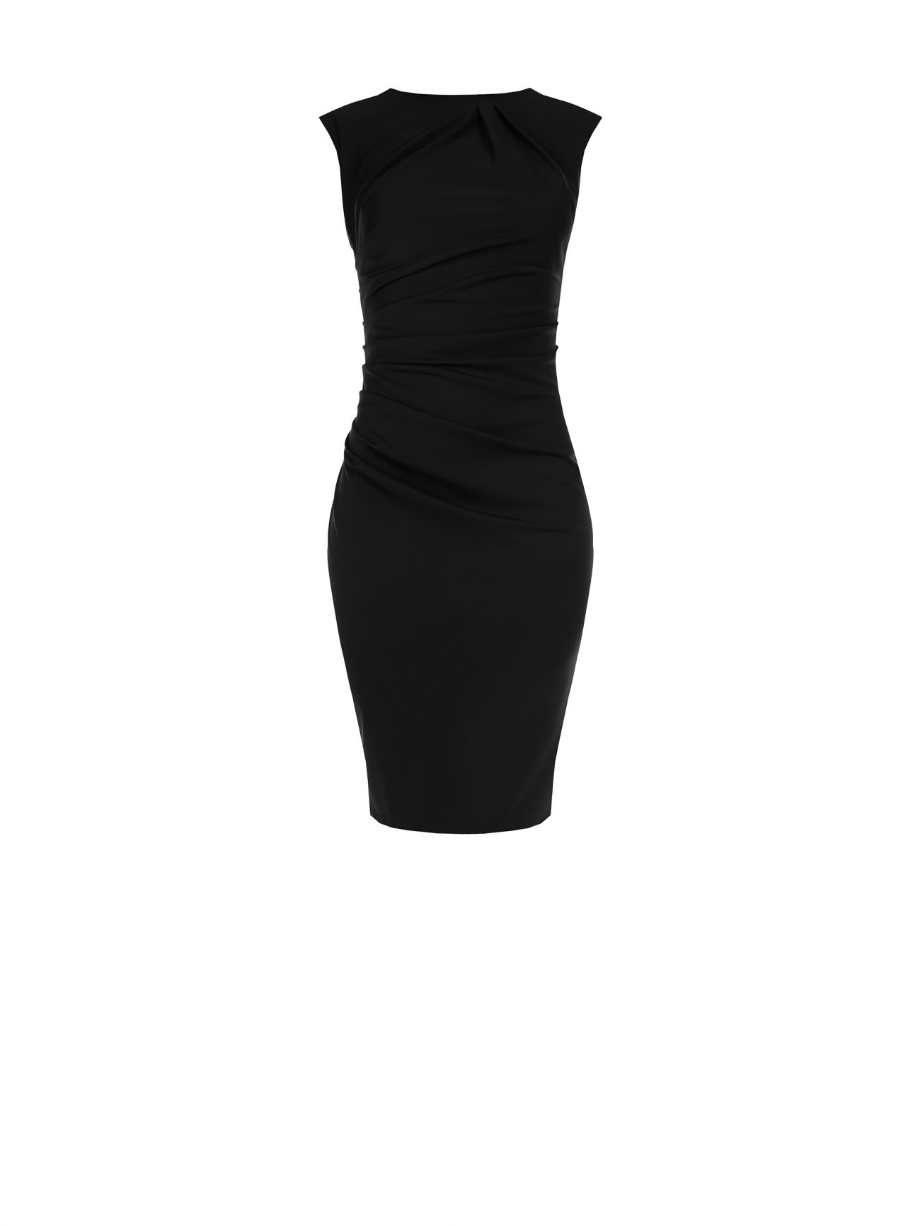 Black Draped Sheath Dress det_4