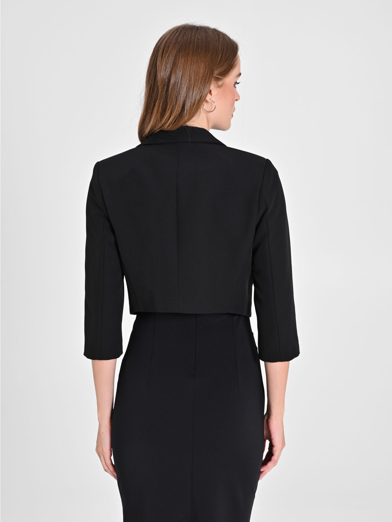 Black Draped Sheath Dress in_i4