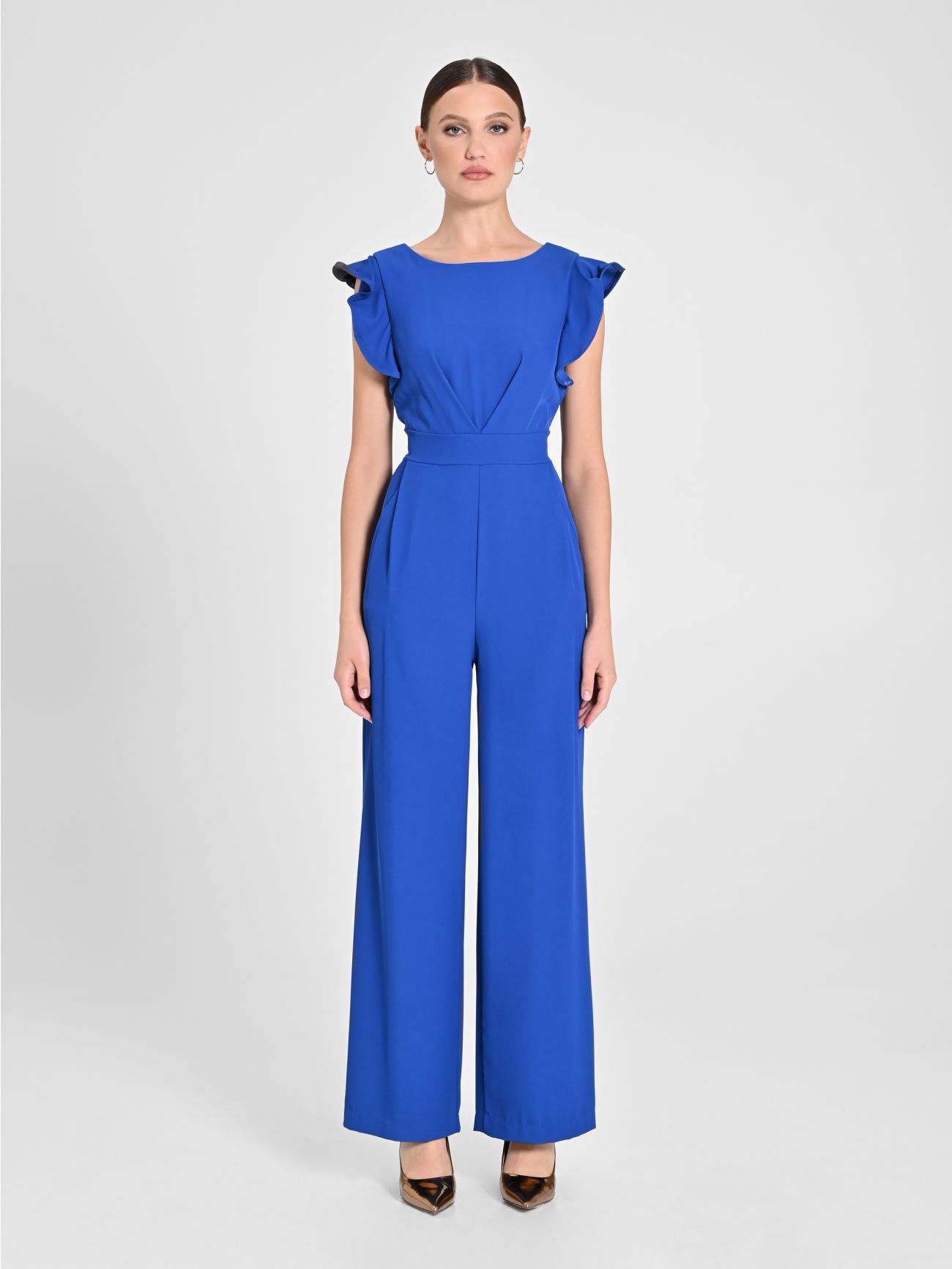 Blau Overall mit Flügelärmeln det_1