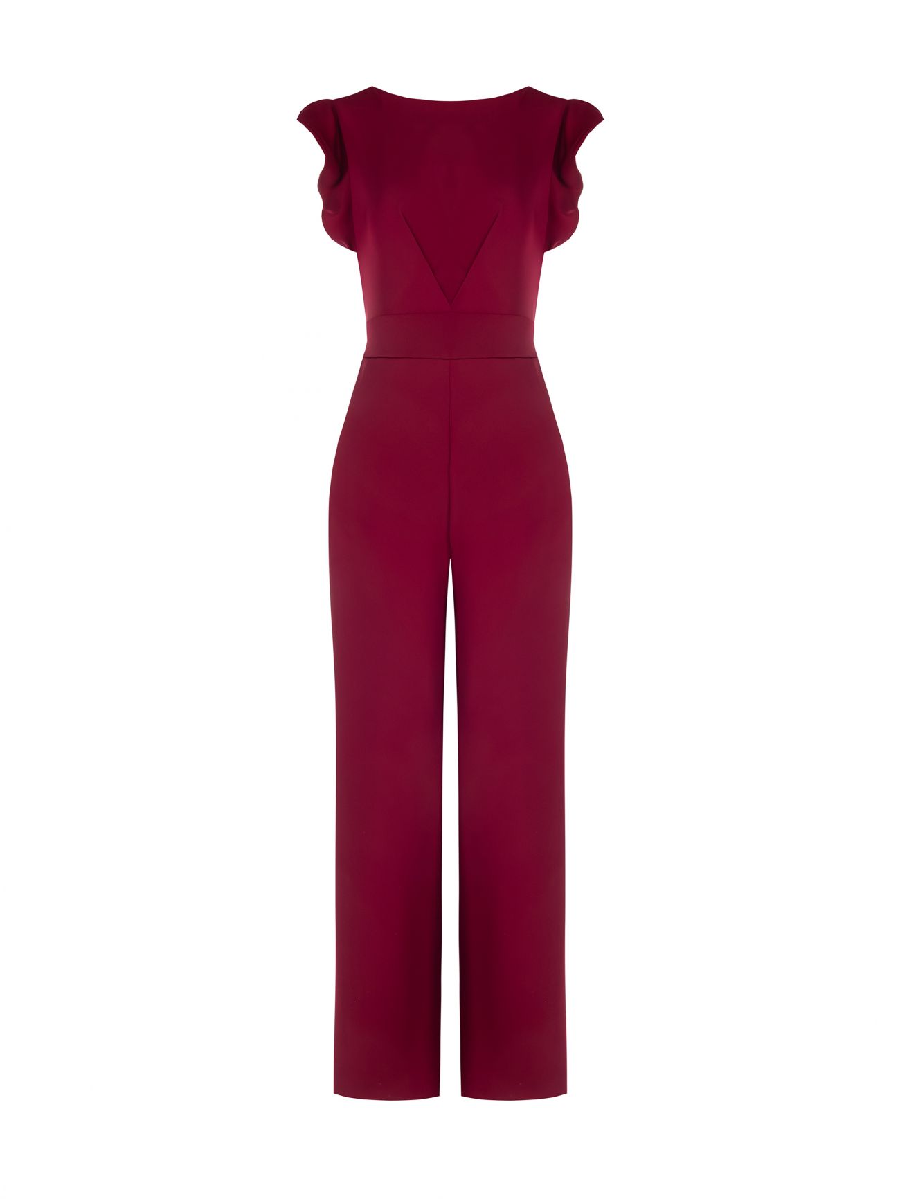 Bordeaux Jumpsuit with Cap Sleeves det_4