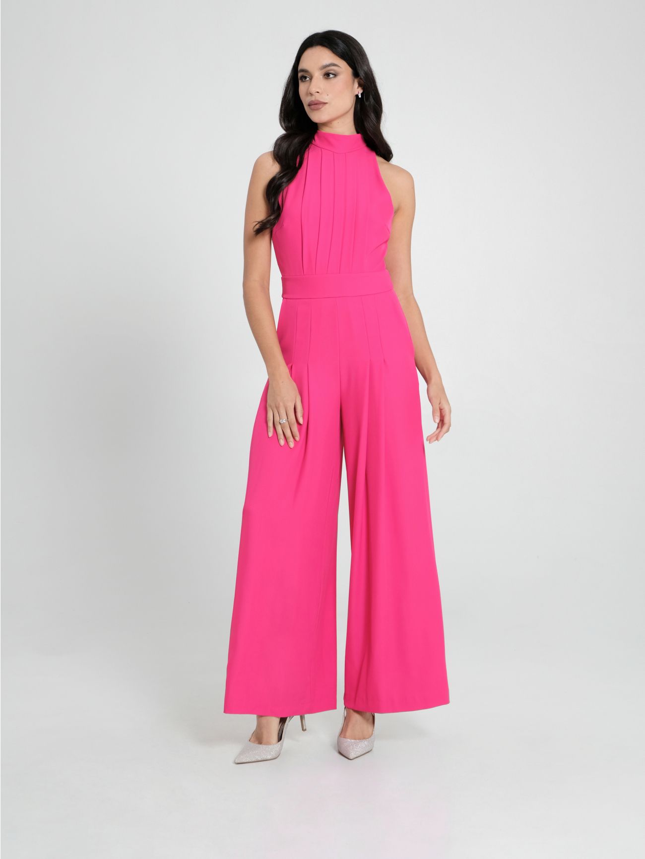 Fuchsia Jumpsuit with Stitched Pleats sp_e1