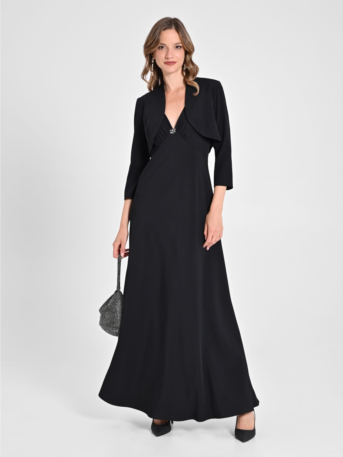 Shrug in Black Cady Fabric in_i7