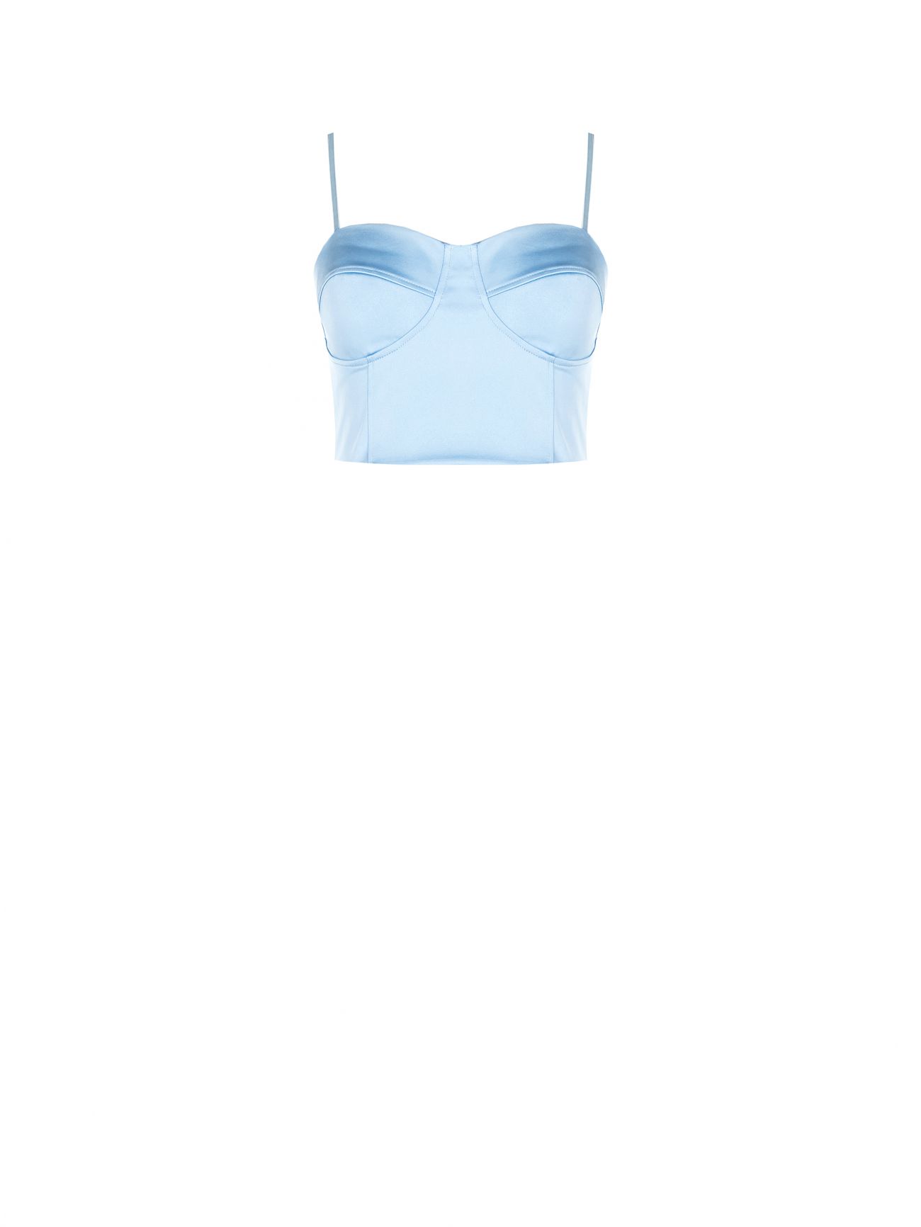 Light Blue Corset Top in Structured Satin det_4